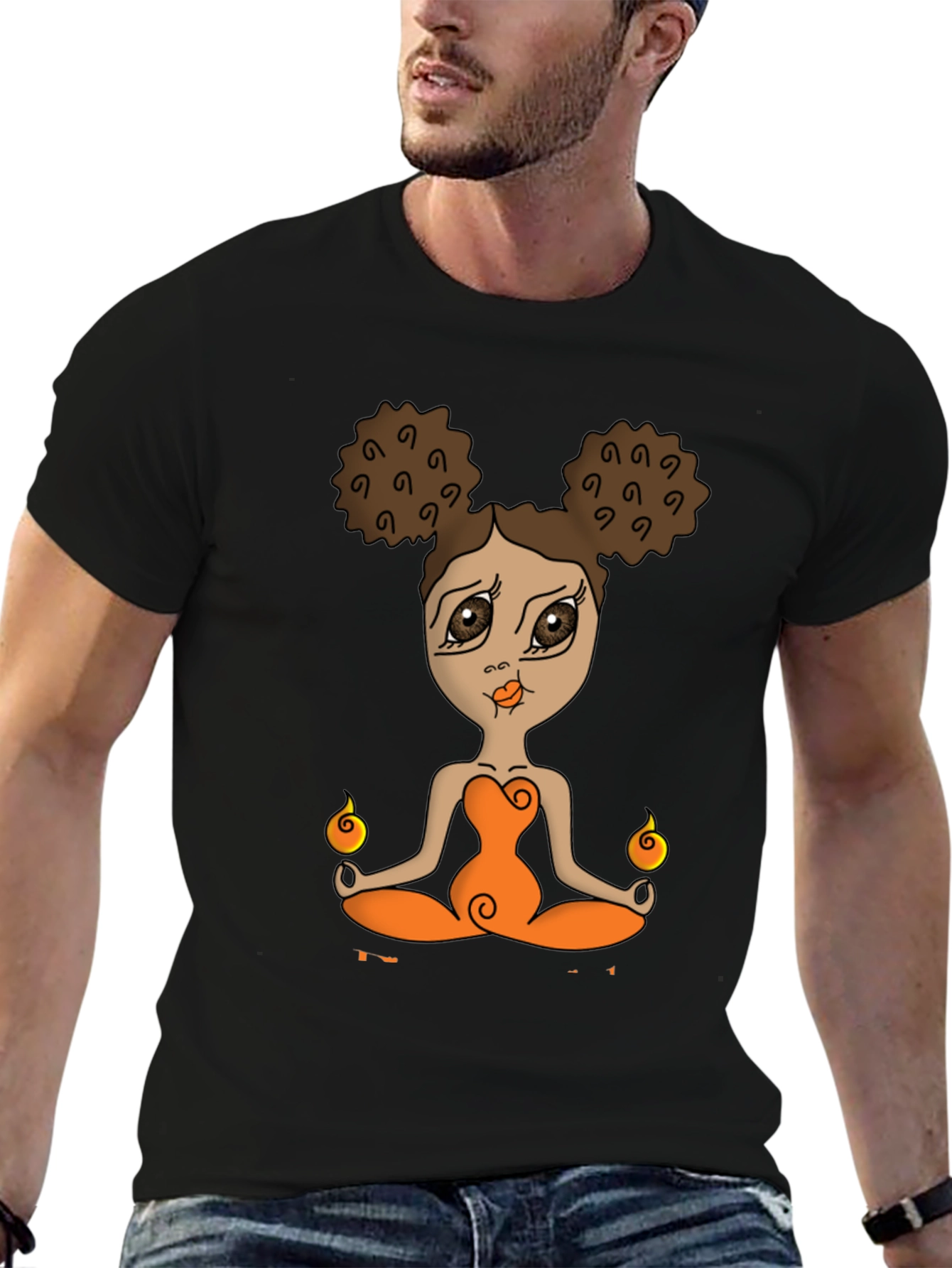 Yoga Girl Graphic Black T-Shirt