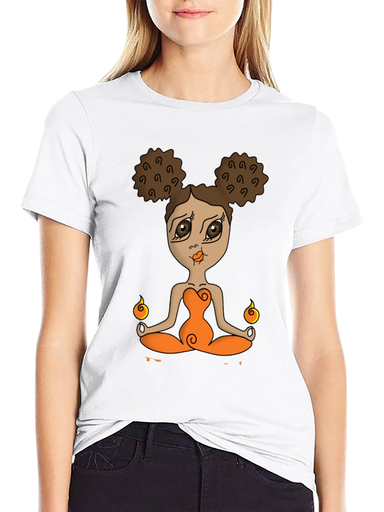Yoga Girl Graphic Black T-Shirt