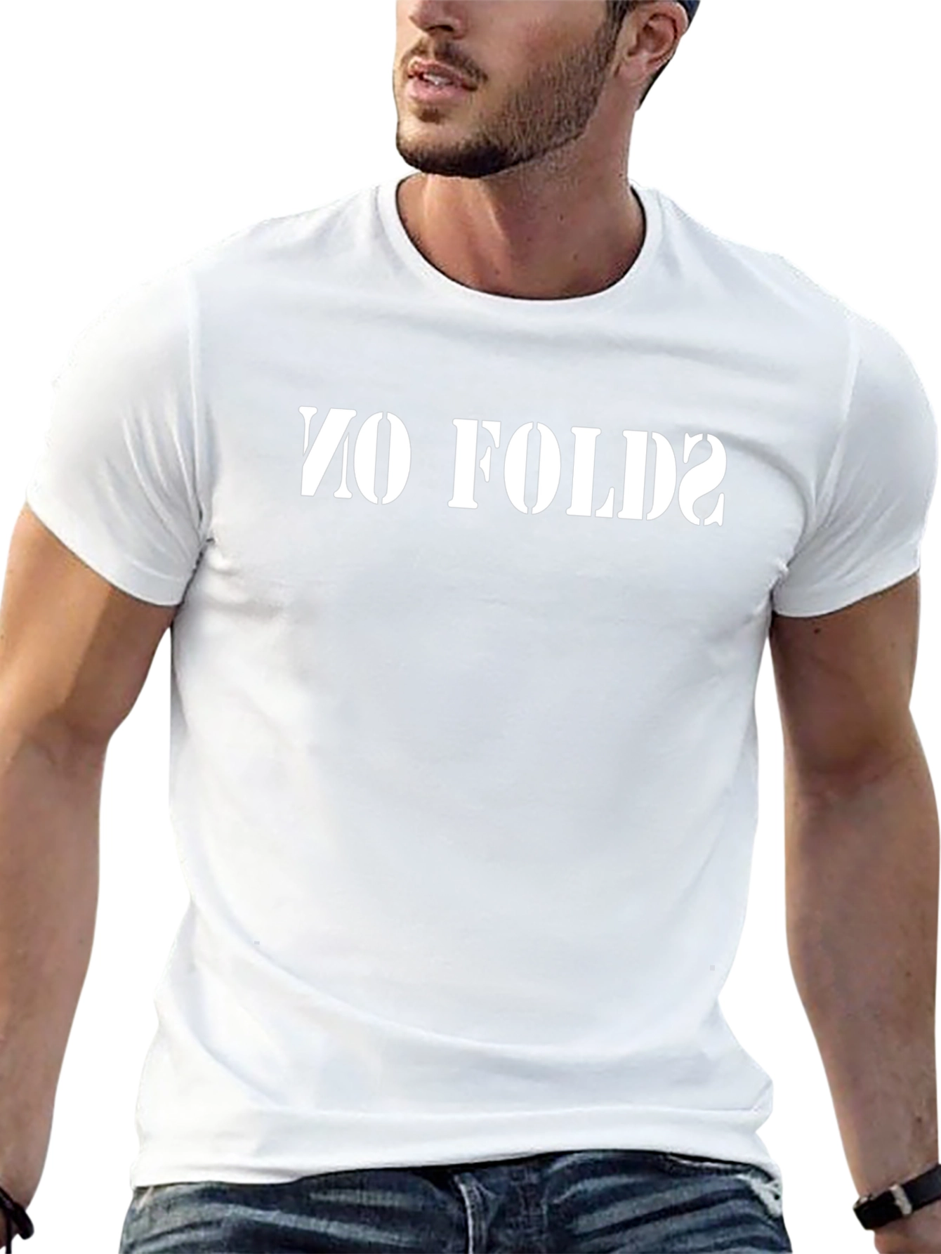No Folds Black Graphic T-Shirt - Bold Statement Tee