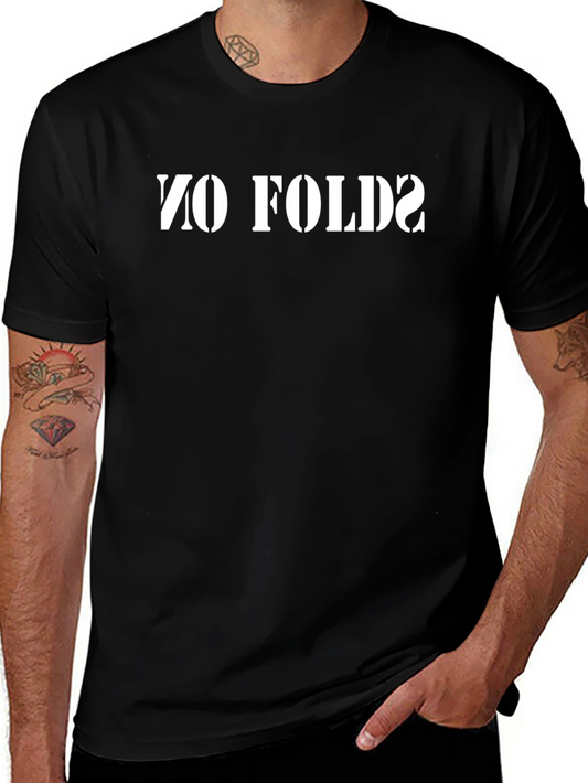 No Folds Black Graphic T-Shirt - Bold Statement Tee