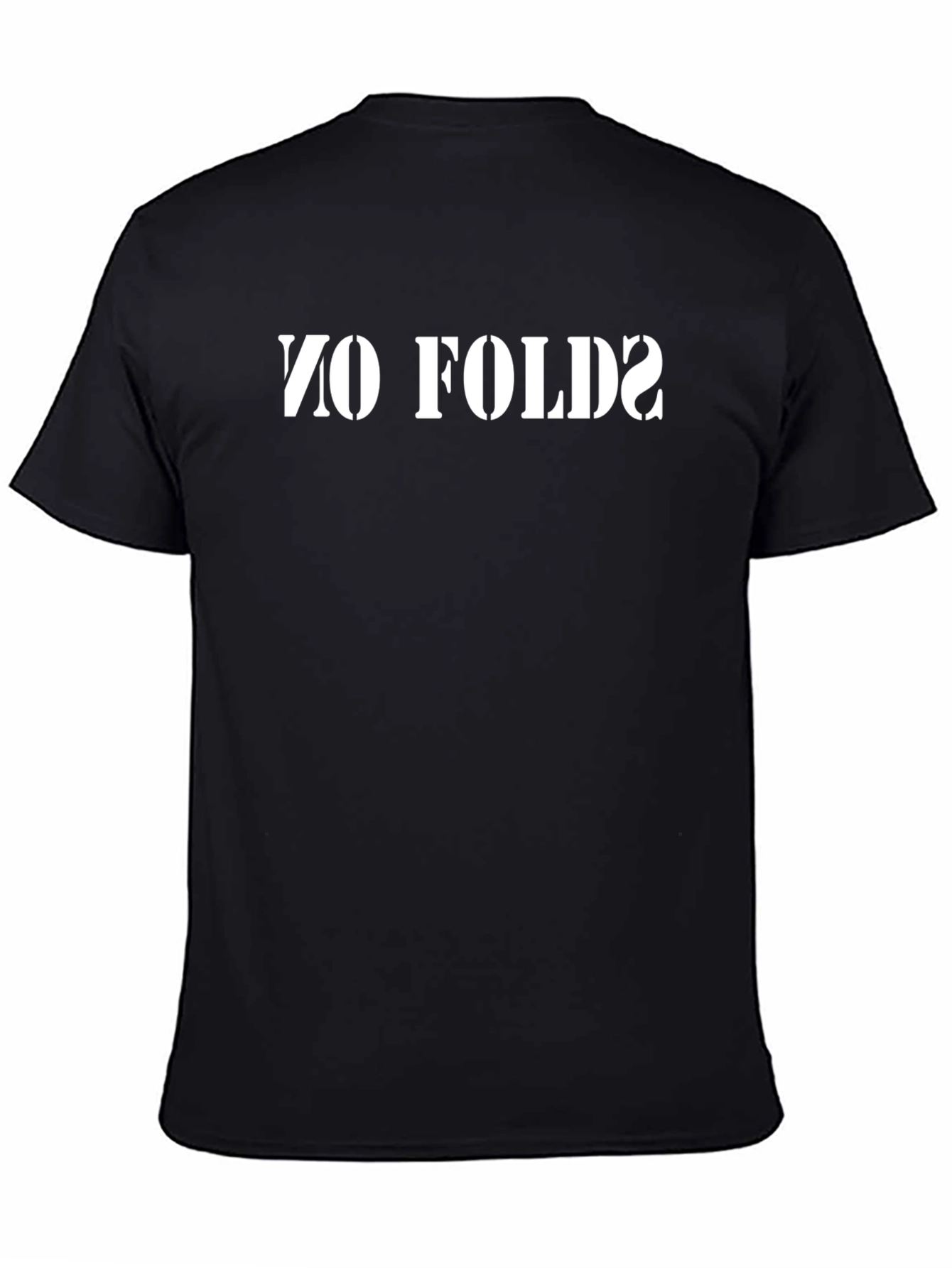 No Folds Black Graphic T-Shirt - Bold Statement Tee