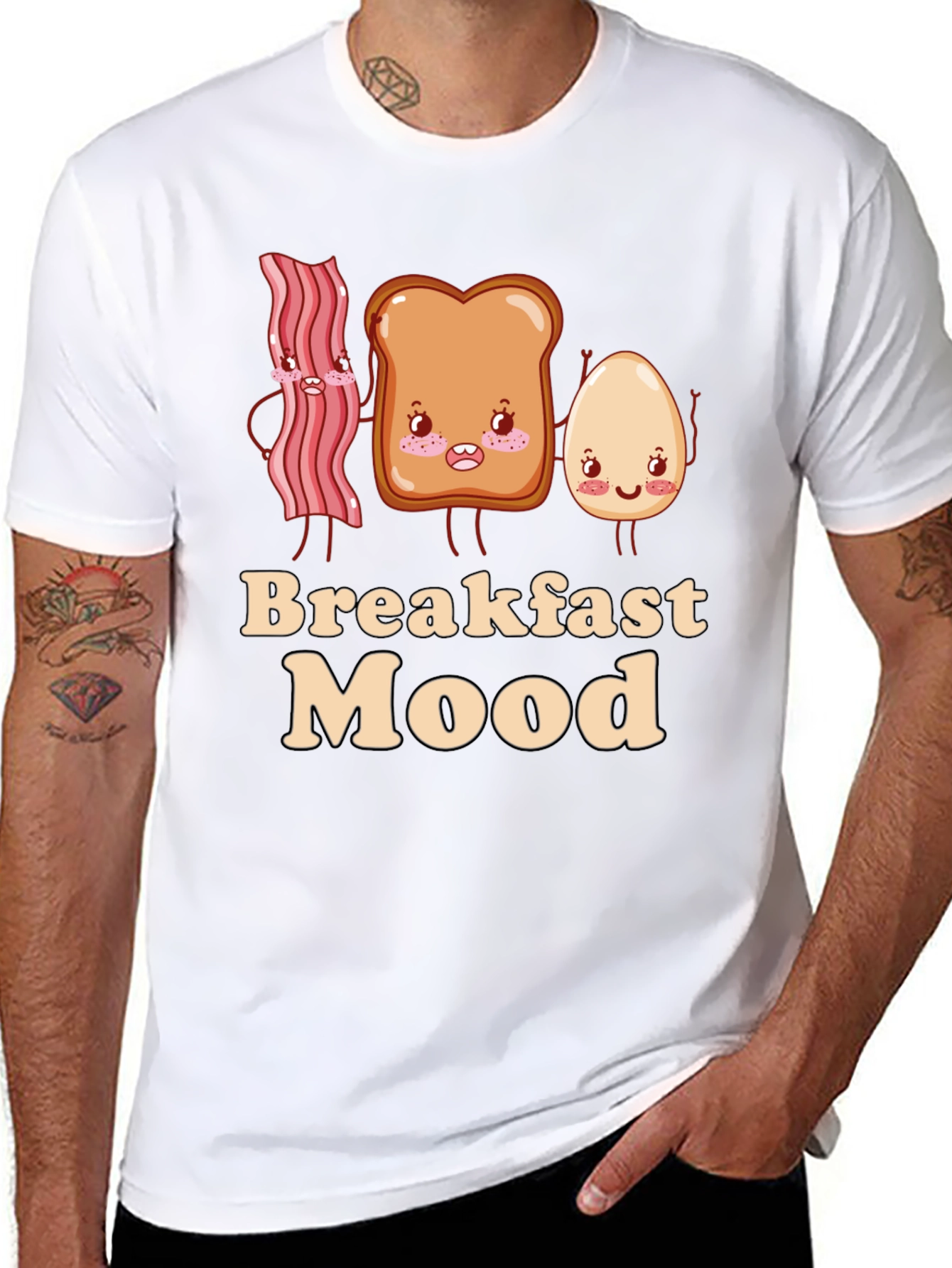 Breakfast Mood Cartoon Graphic T-Shirt