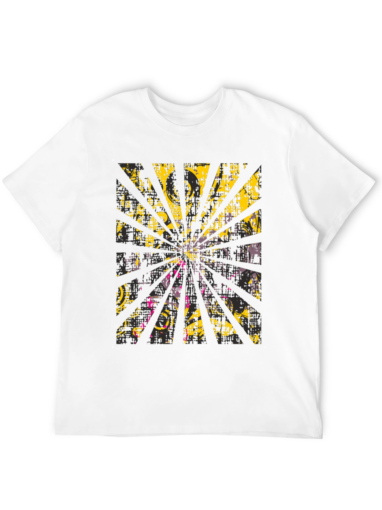 Abstract Burst Graphic Print Black T-Shirt