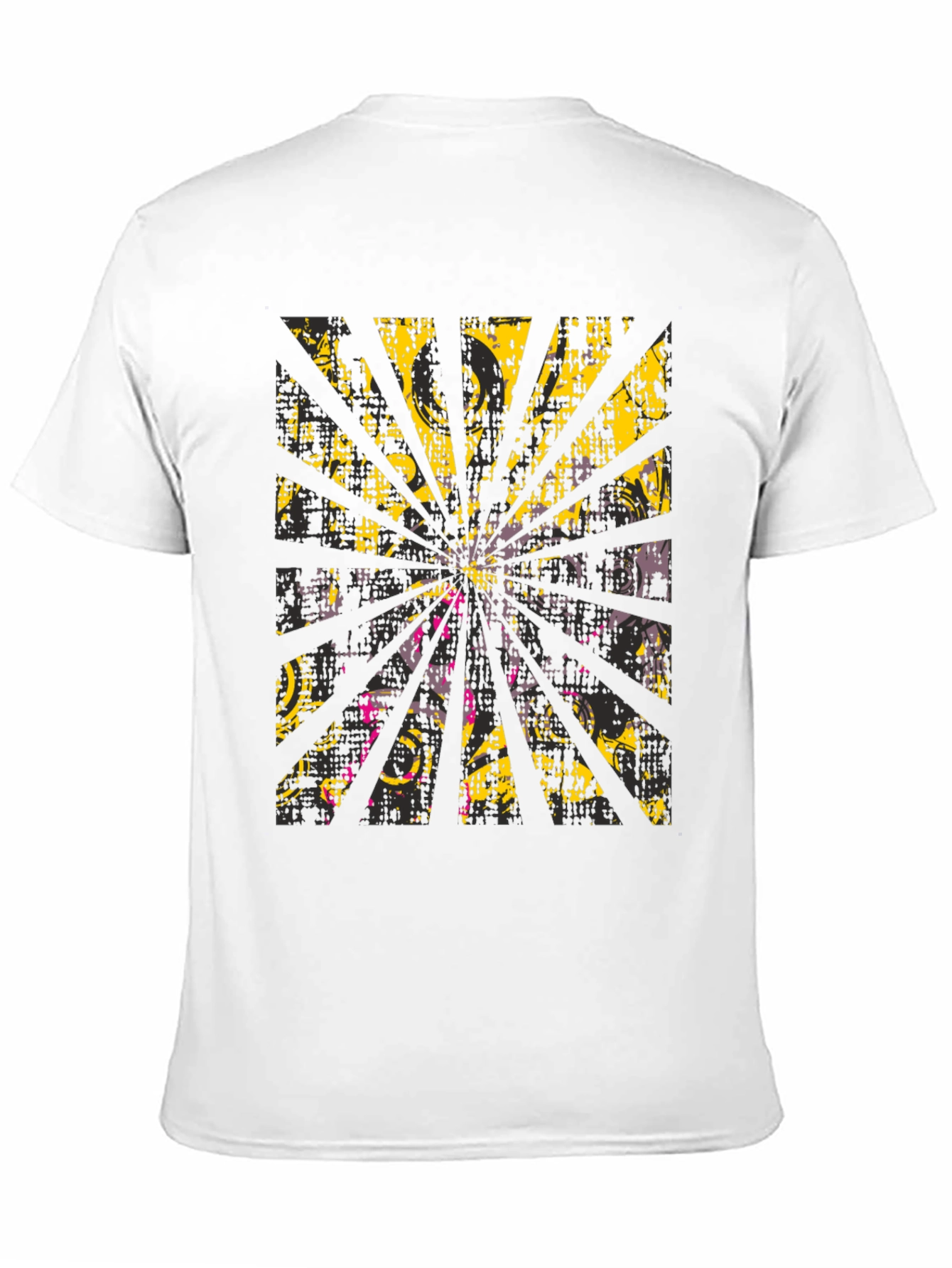 Abstract Burst Graphic Print Black T-Shirt