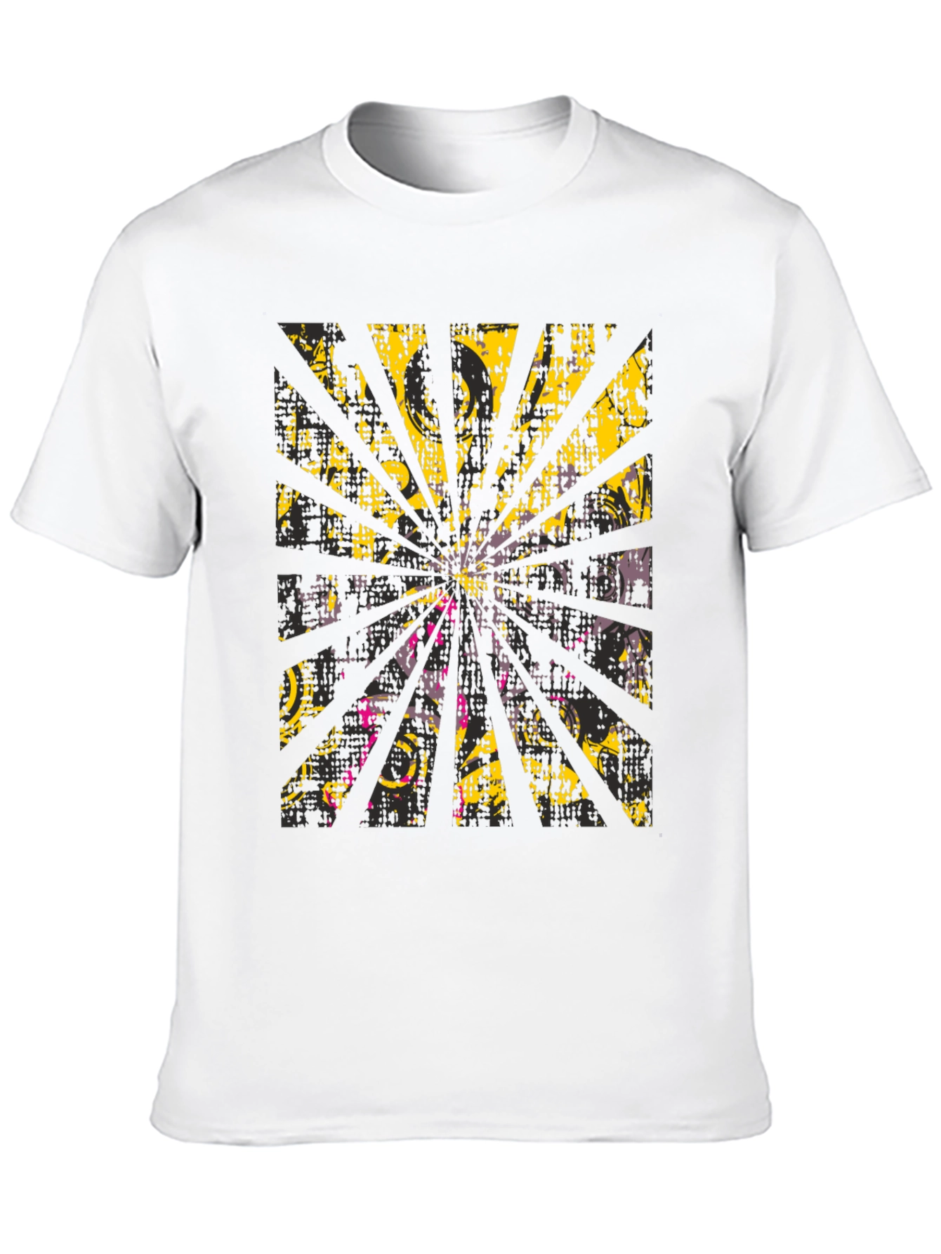 Abstract Burst Graphic Print Black T-Shirt