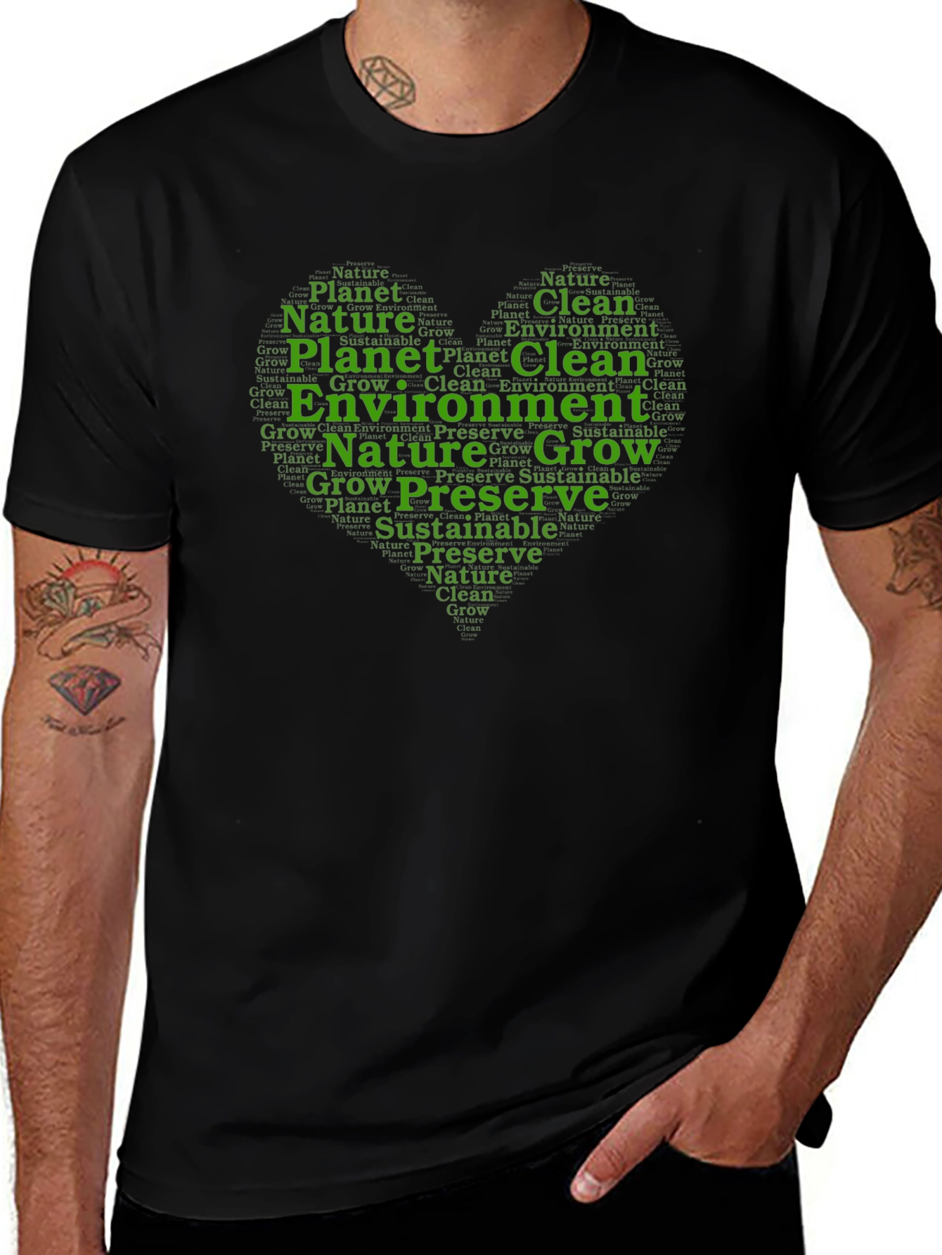 Eco-Friendly Word Art T-Shirt