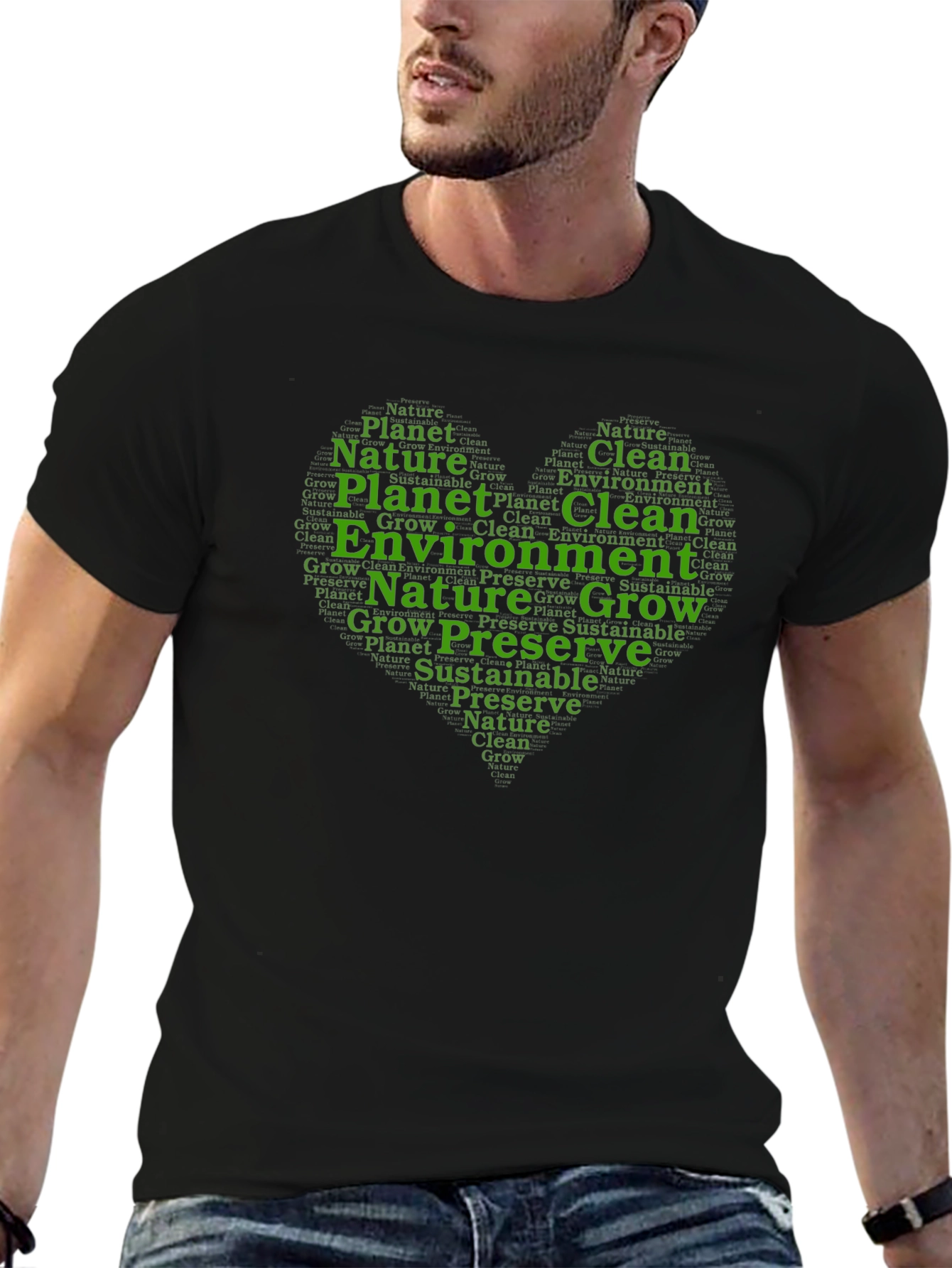 Eco-Friendly Word Art T-Shirt