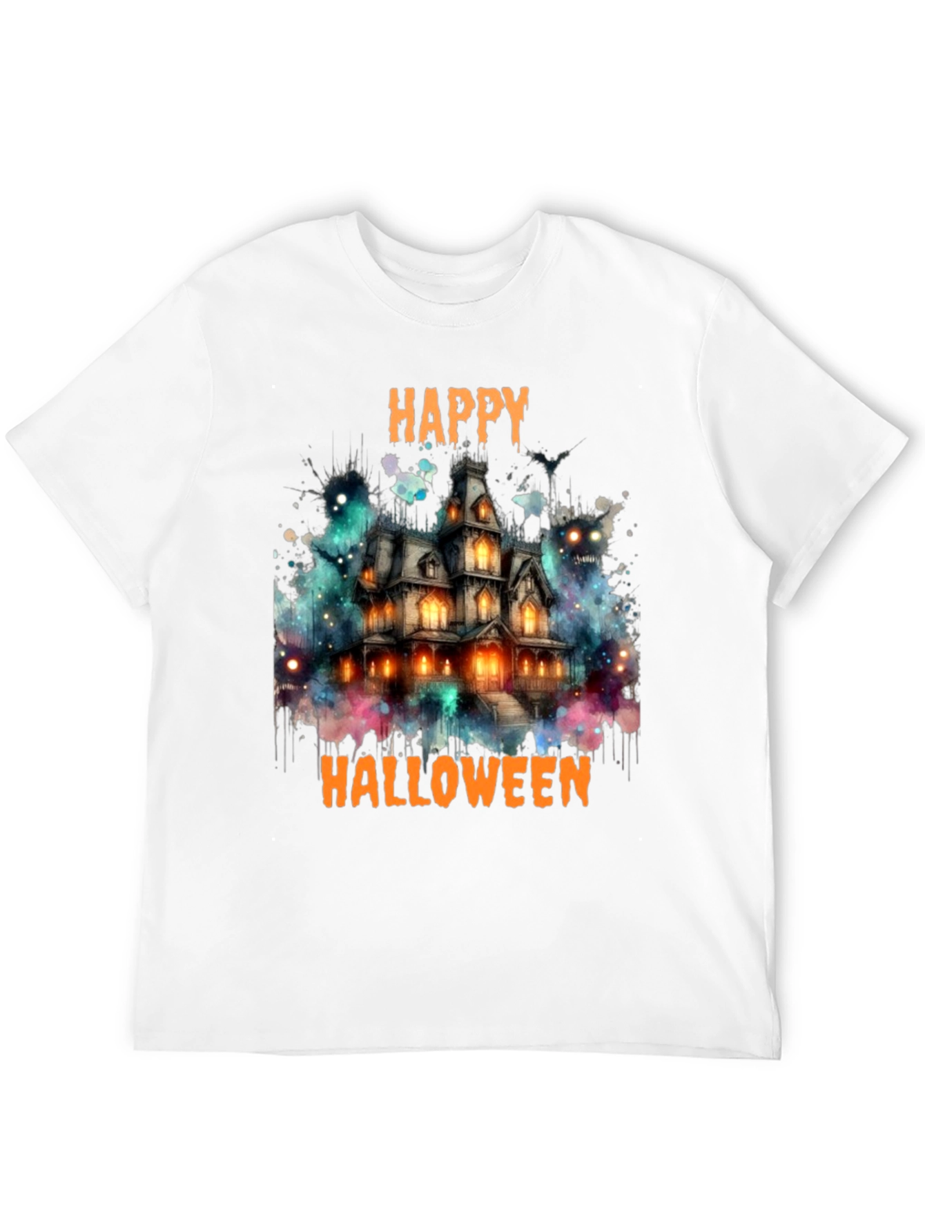 Happy Halloween Haunted House Graphic T-Shirt