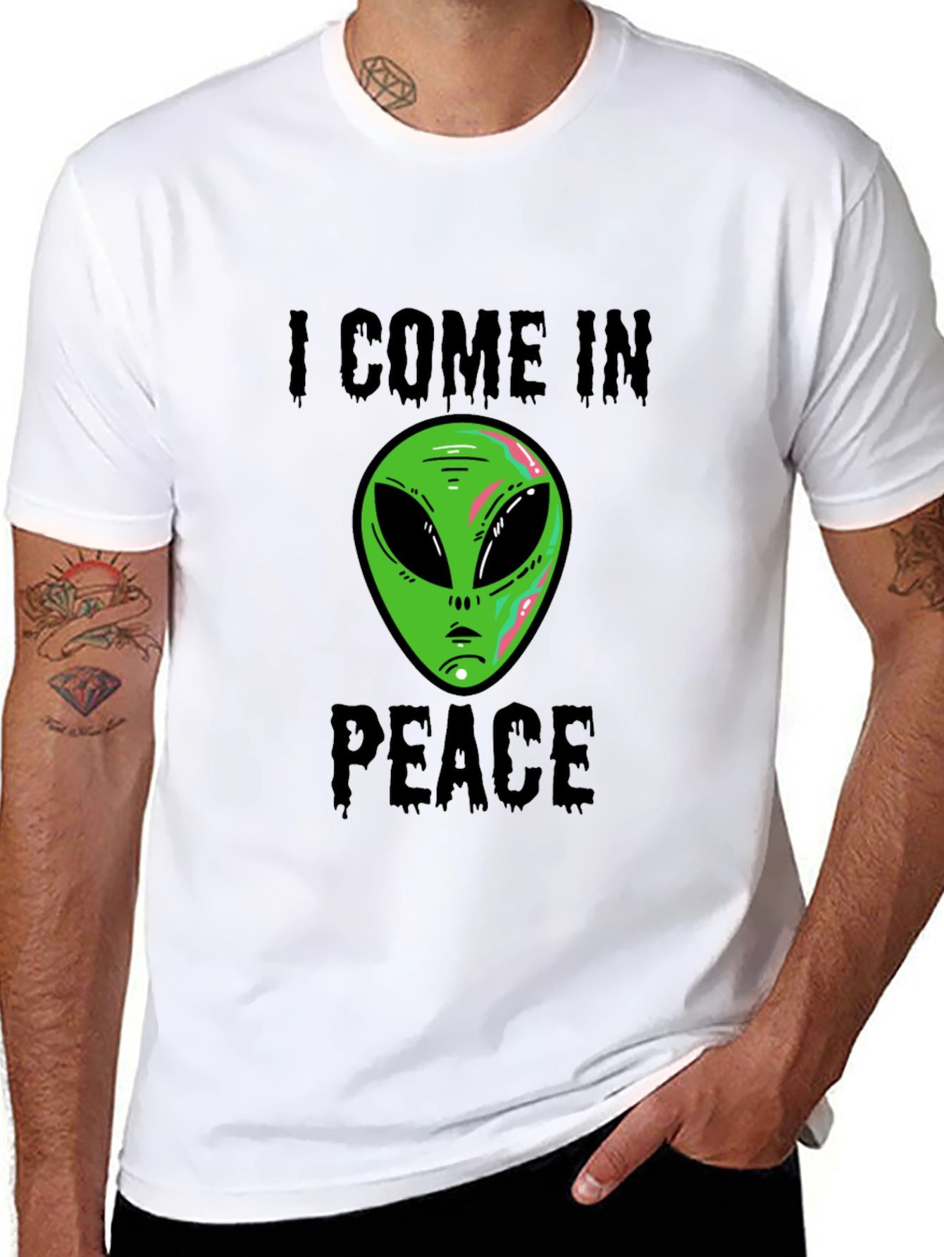 I Come In Peace Alien Graphic T-Shirt
