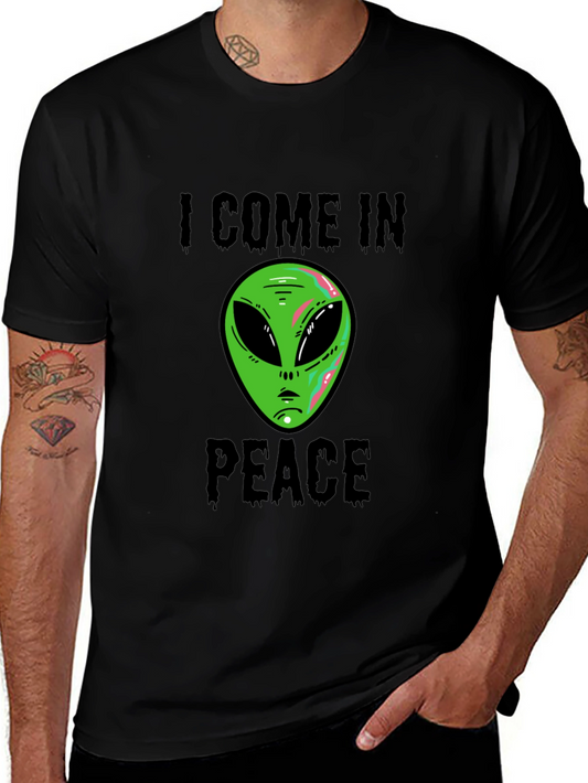 I Come In Peace Alien Graphic T-Shirt