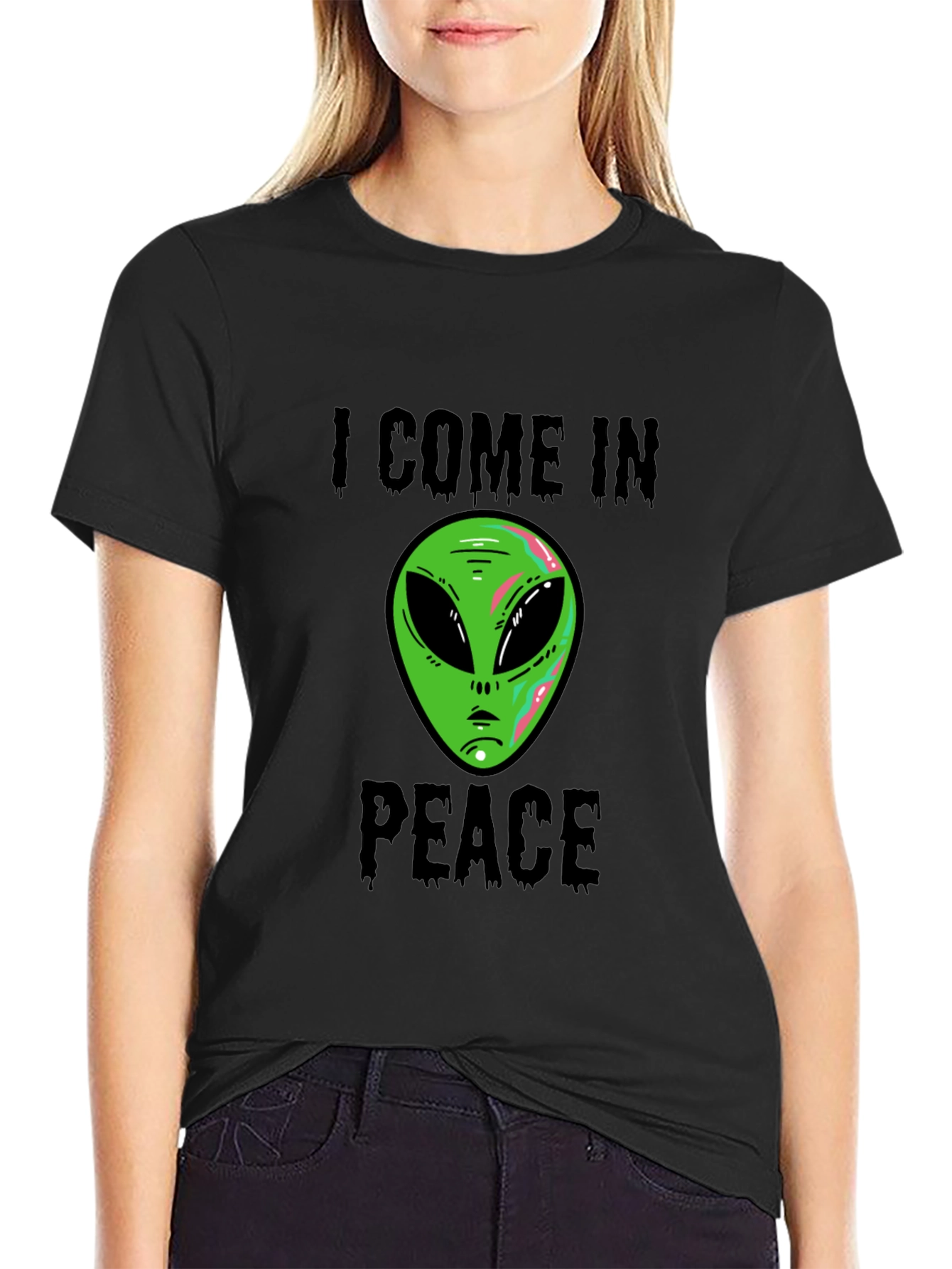 I Come In Peace Alien Graphic T-Shirt