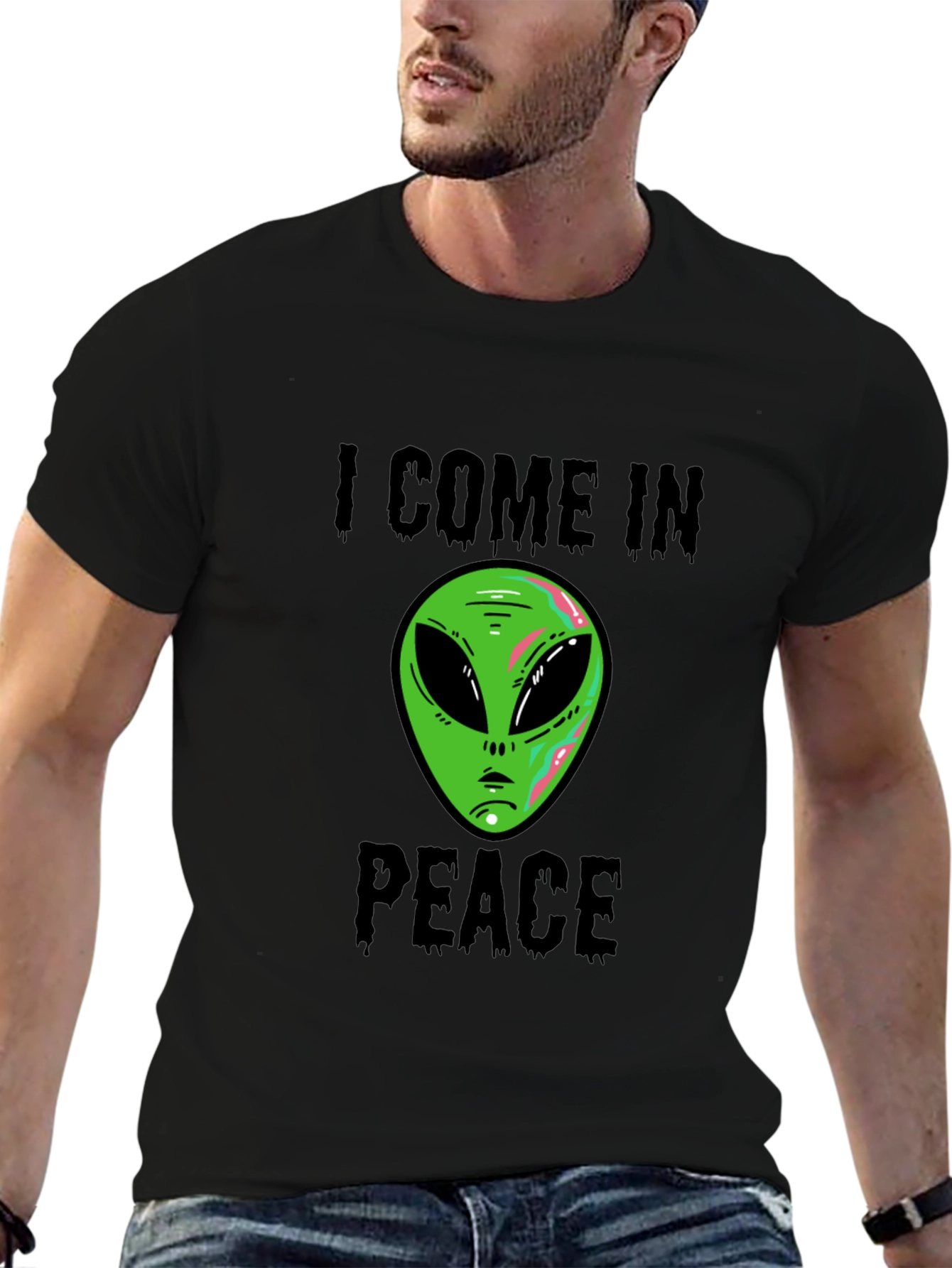 I Come In Peace Alien Graphic T-Shirt
