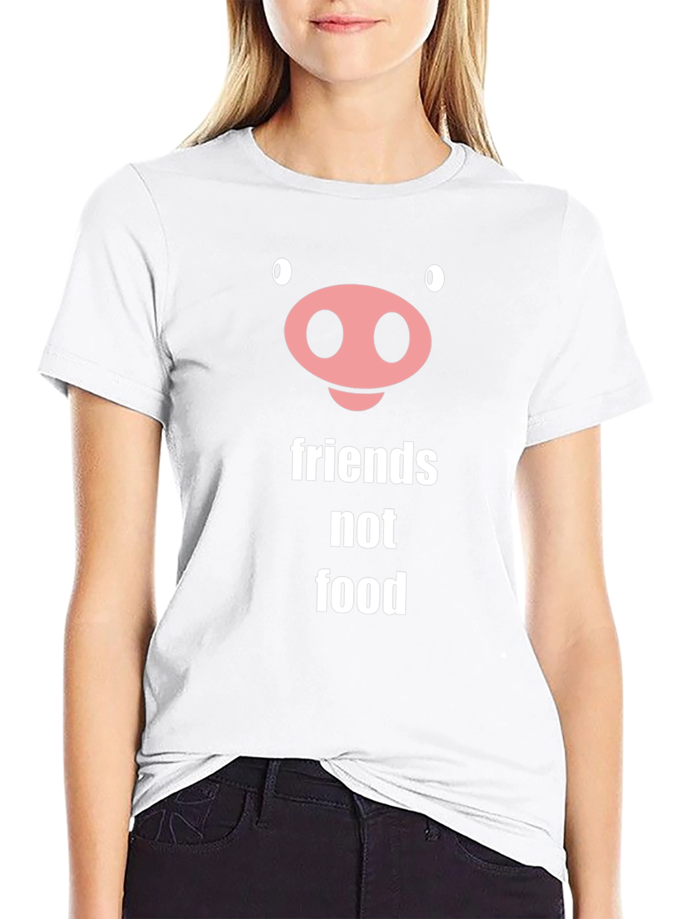 Friends Not Food Pig Graphic Tee Vegan Shirt