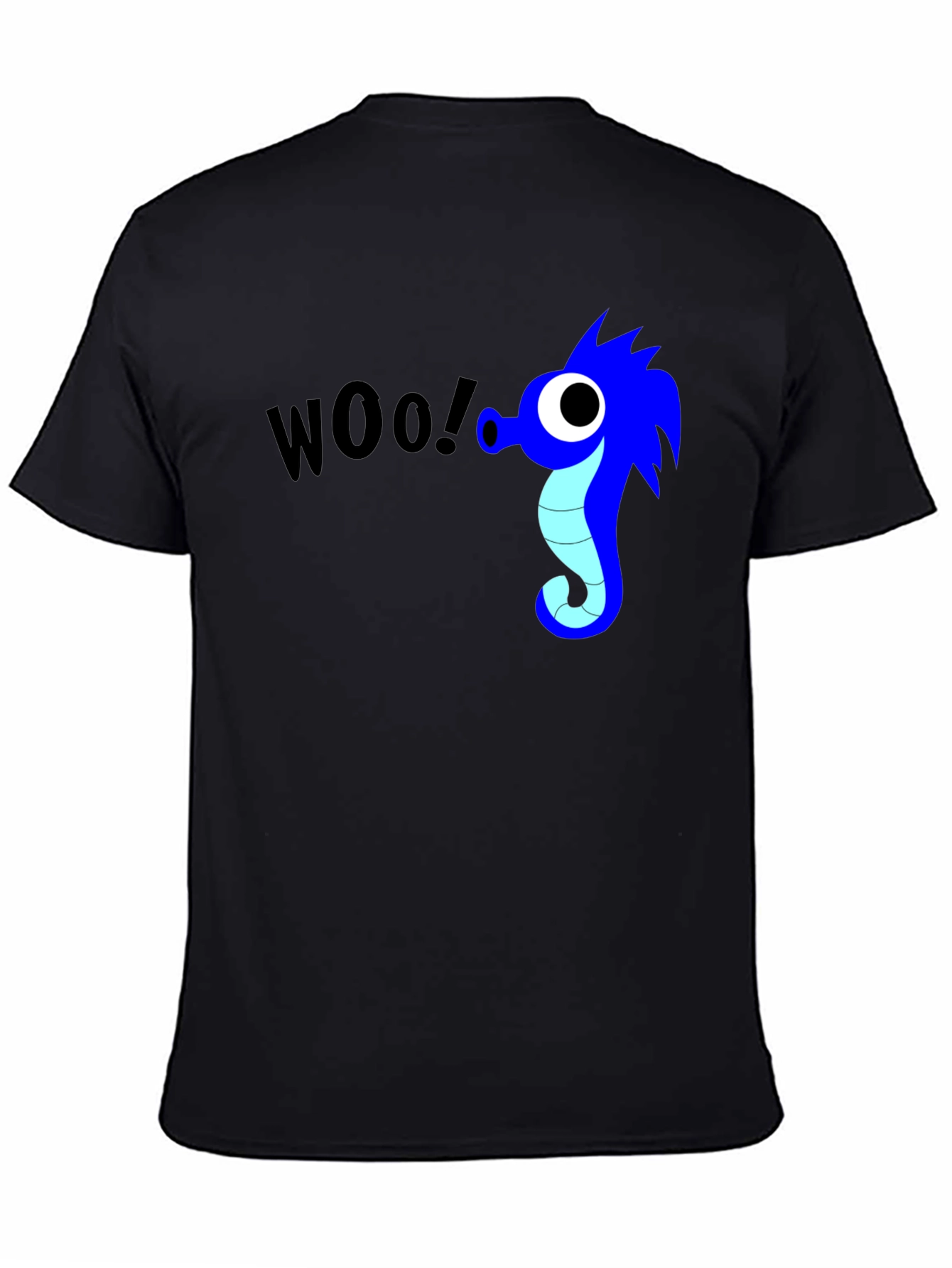 Woo! Seahorse Graphic Black T-Shirt