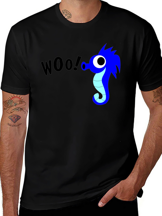 Woo! Seahorse Graphic Black T-Shirt
