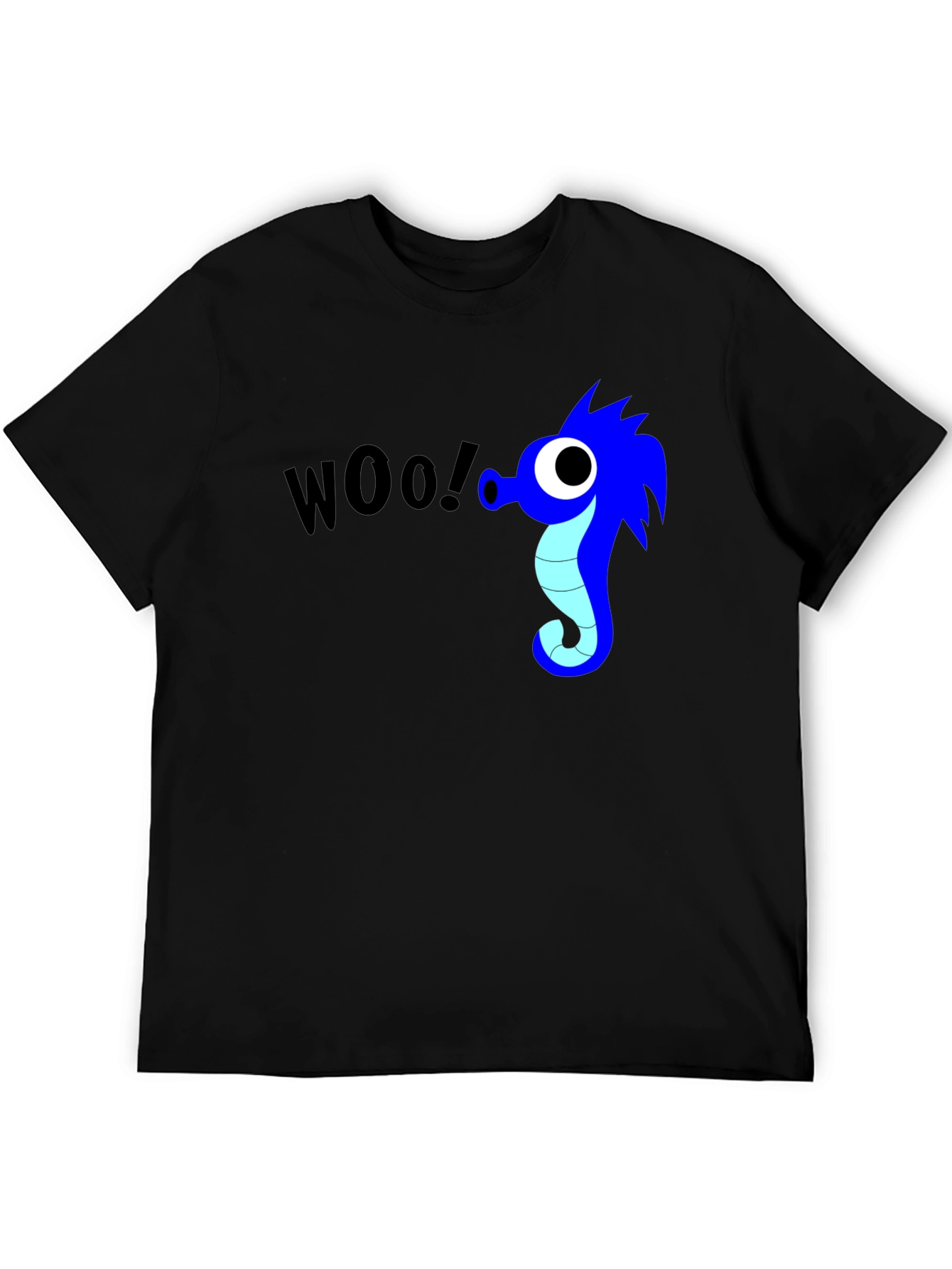 Woo! Seahorse Graphic Black T-Shirt