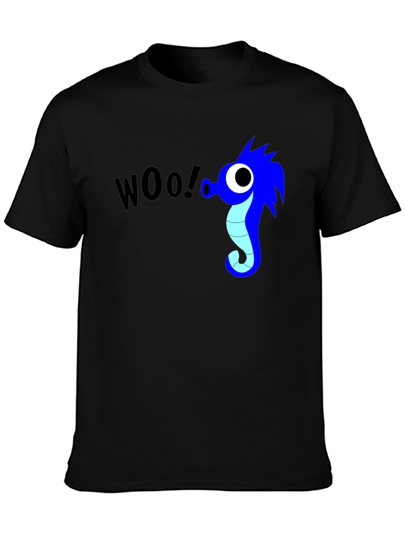 Woo! Seahorse Graphic Black T-Shirt