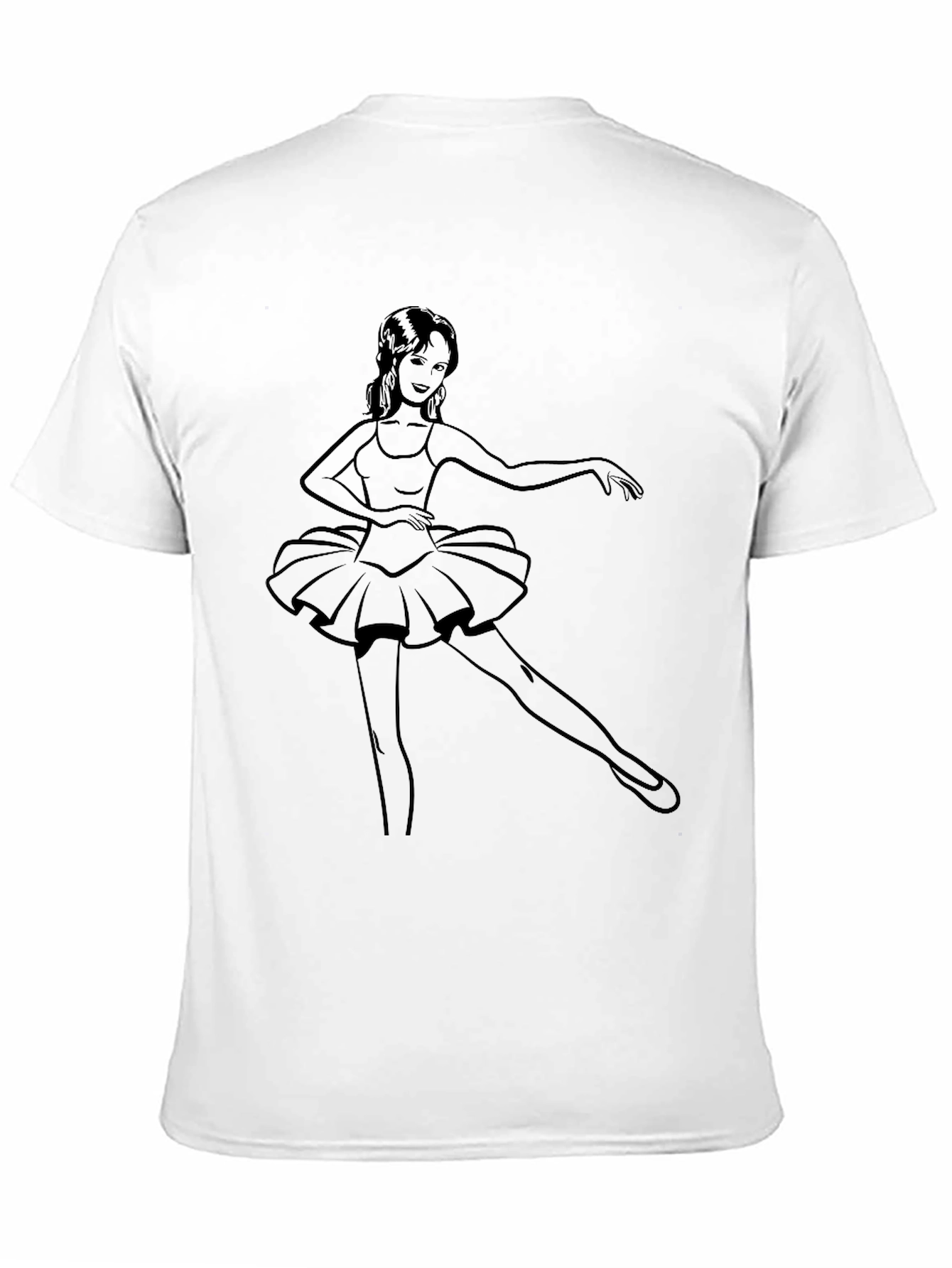 Ballerina Graphic Tee - Black Cotton Blend