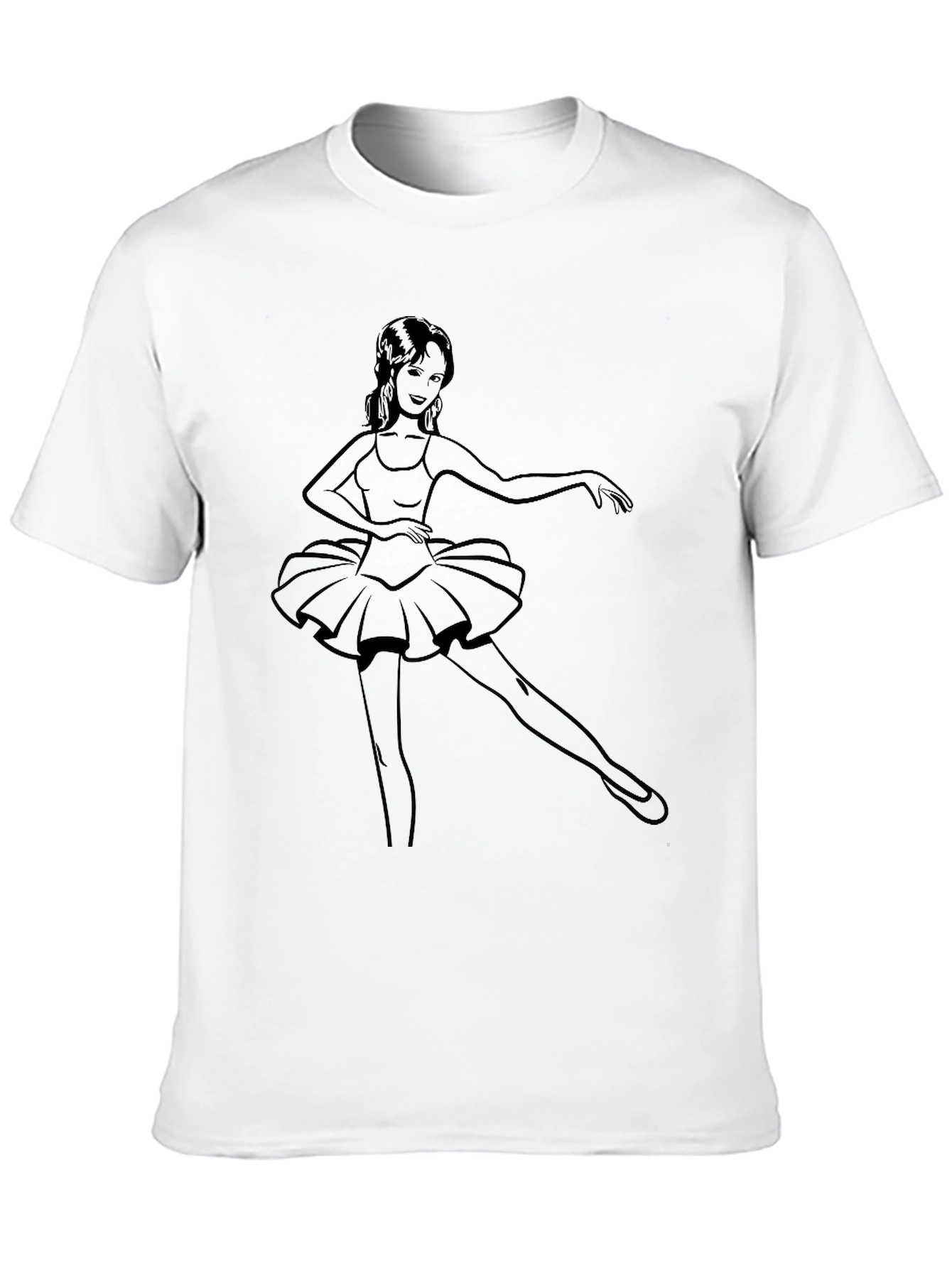 Ballerina Graphic Tee - Black Cotton Blend