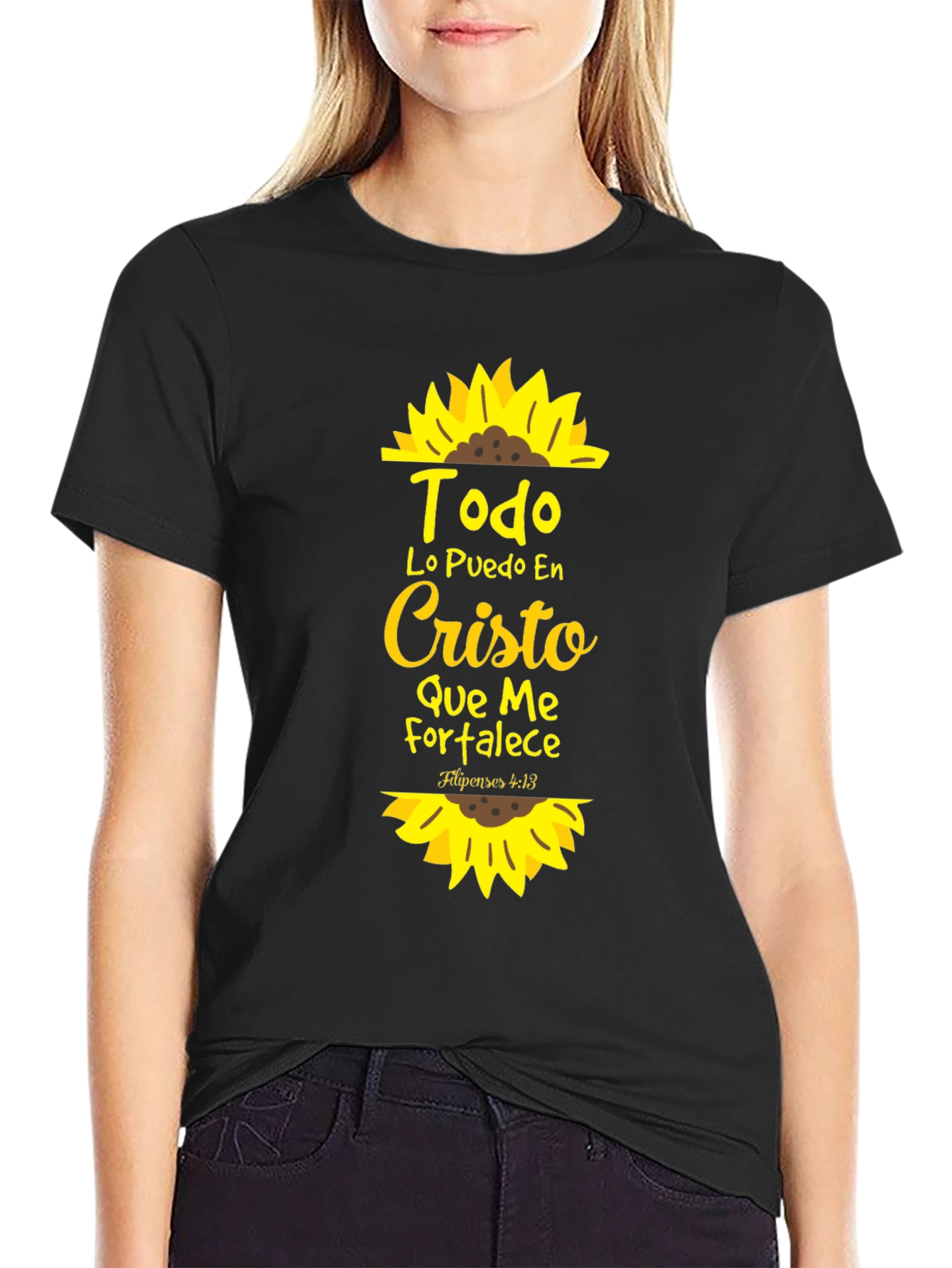 Todo Lo Puedo En Cristo Sunflower T-Shirt