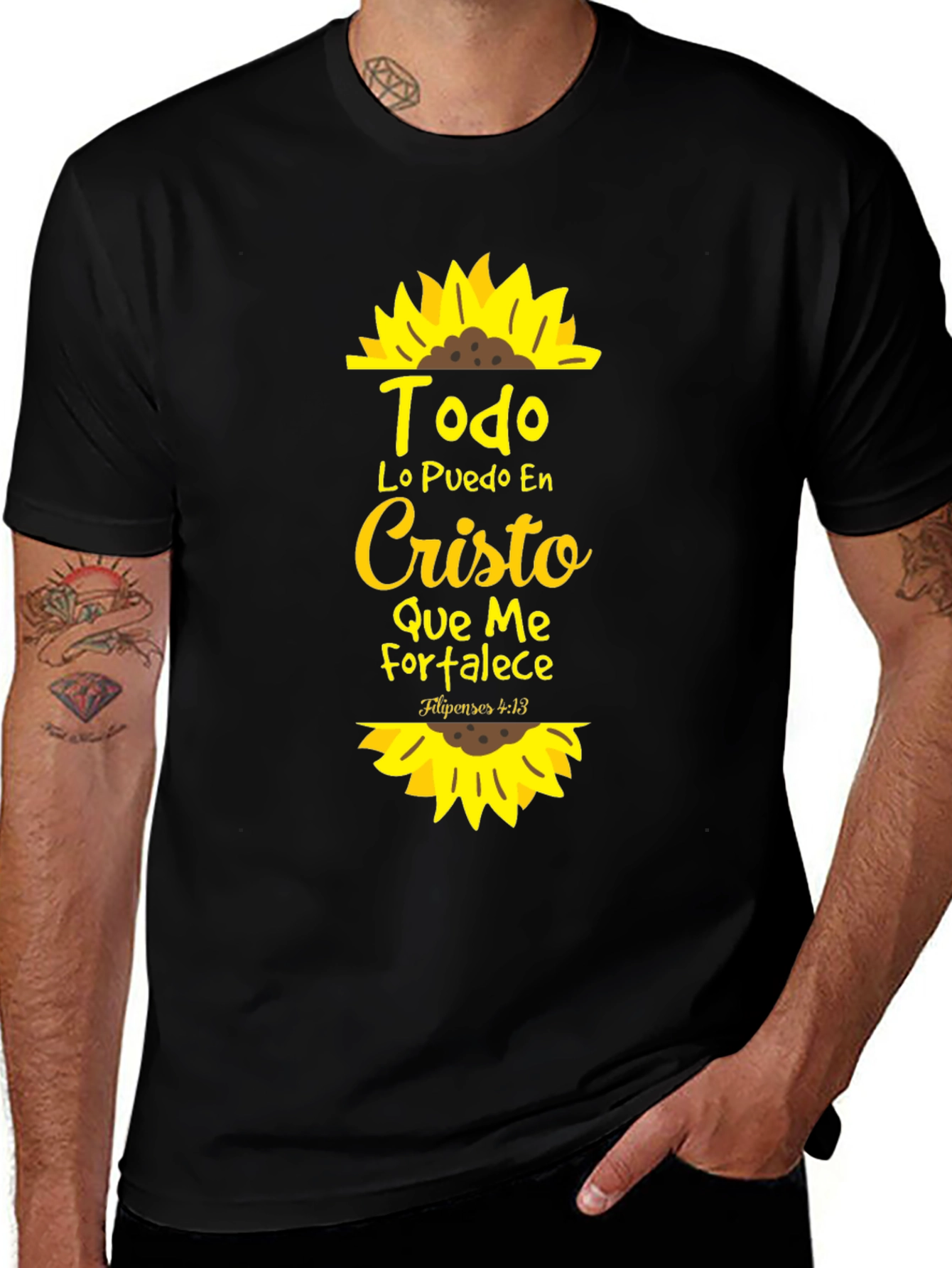 Todo Lo Puedo En Cristo Sunflower T-Shirt