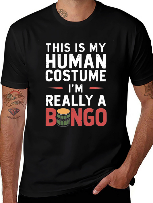 Funny Bongo Drummer T-Shirt - This is My Human Costume