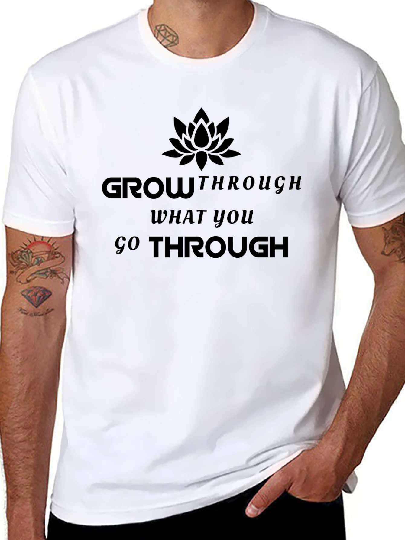 Grow Through What You Go Through Black Tee