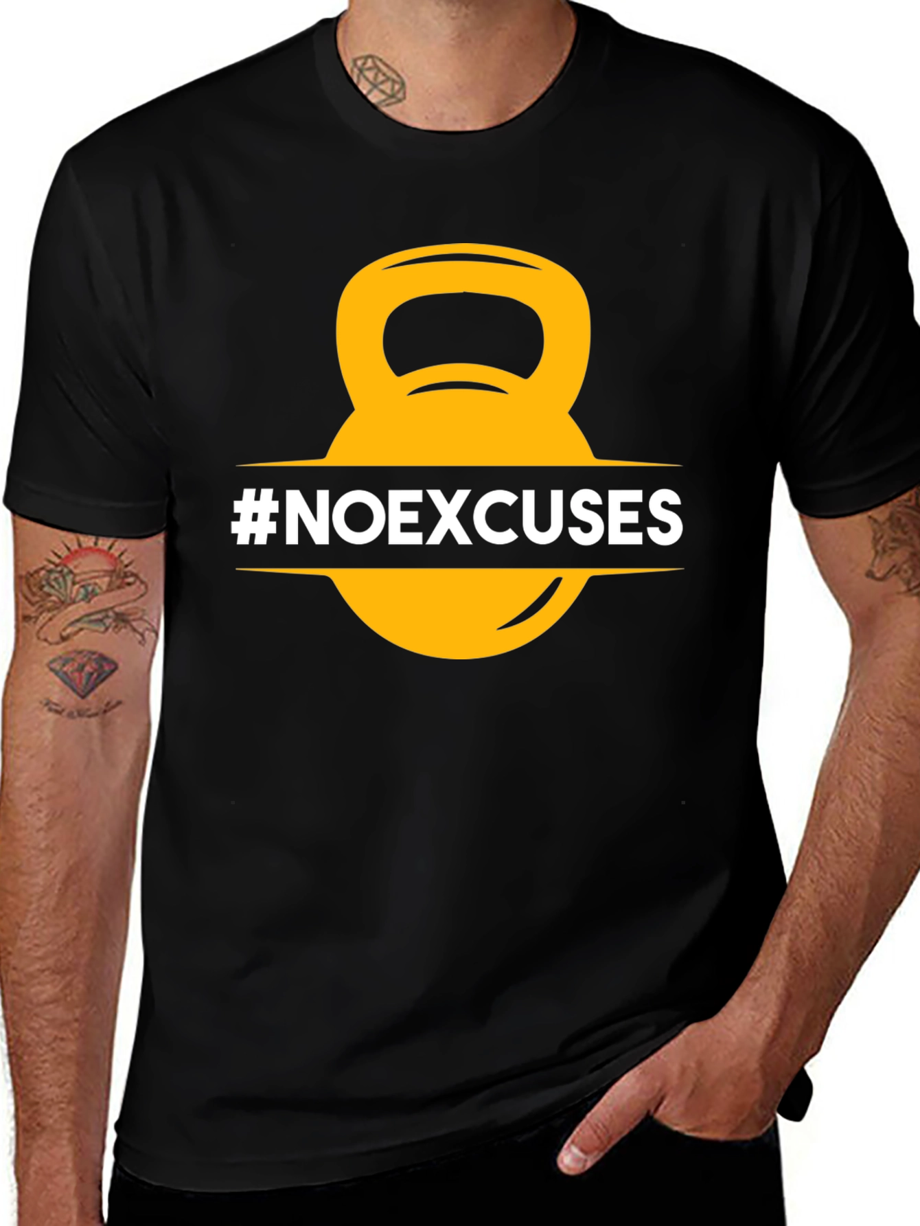 No Excuses Kettlebell T-Shirt - Fitness Motivation