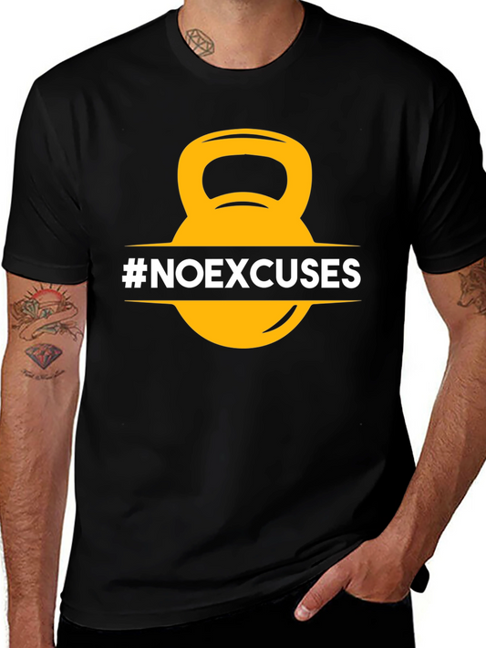 No Excuses Kettlebell T-Shirt - Fitness Motivation
