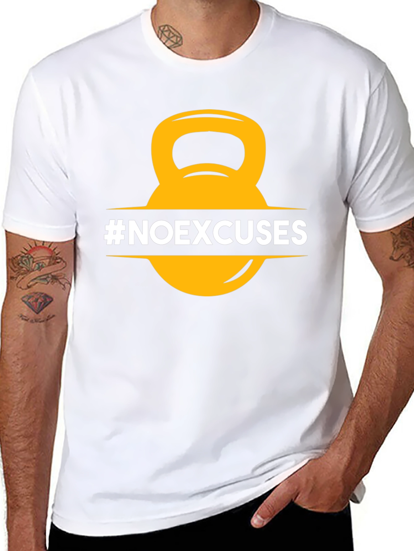 No Excuses Kettlebell T-Shirt - Fitness Motivation