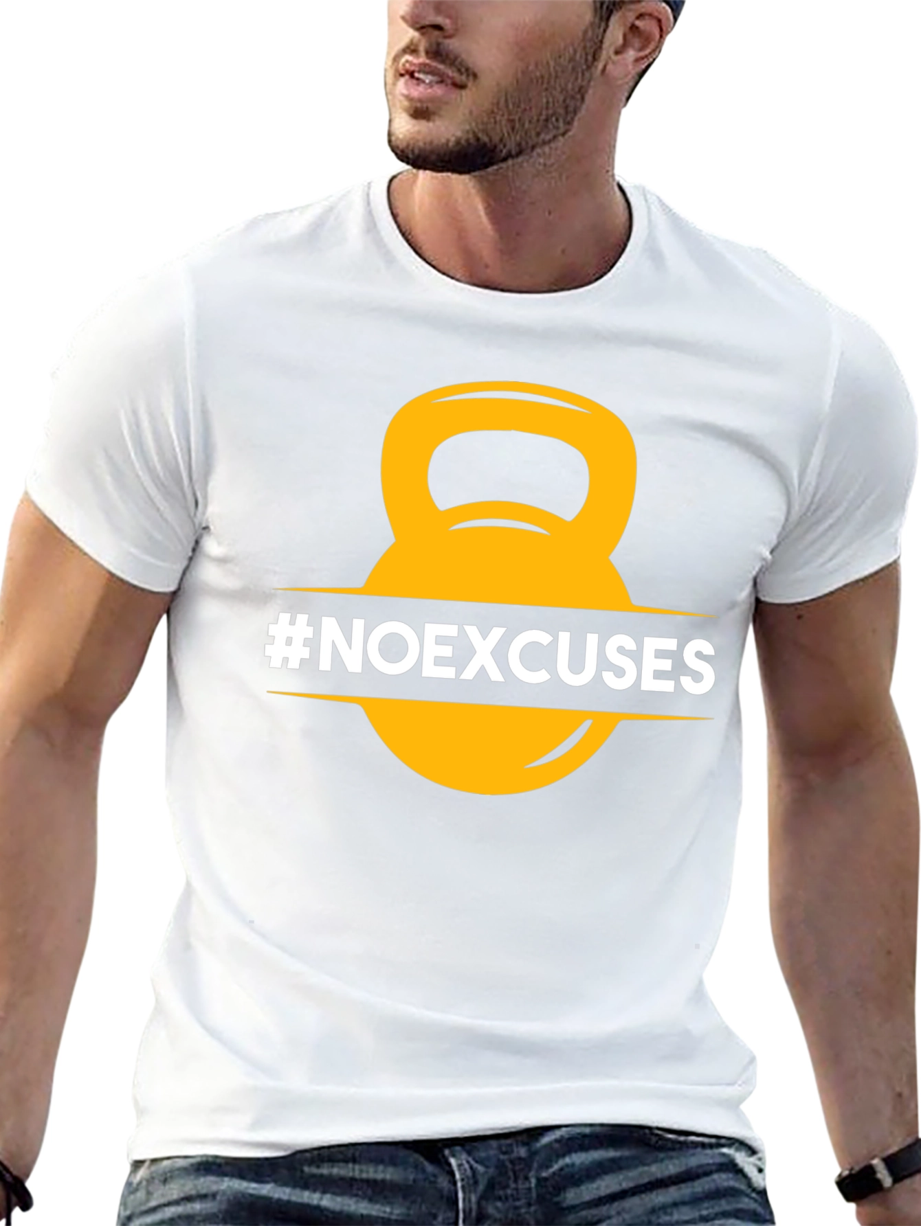 No Excuses Kettlebell T-Shirt - Fitness Motivation