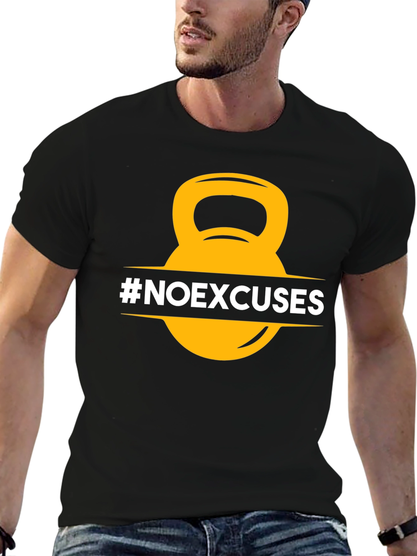 No Excuses Kettlebell T-Shirt - Fitness Motivation