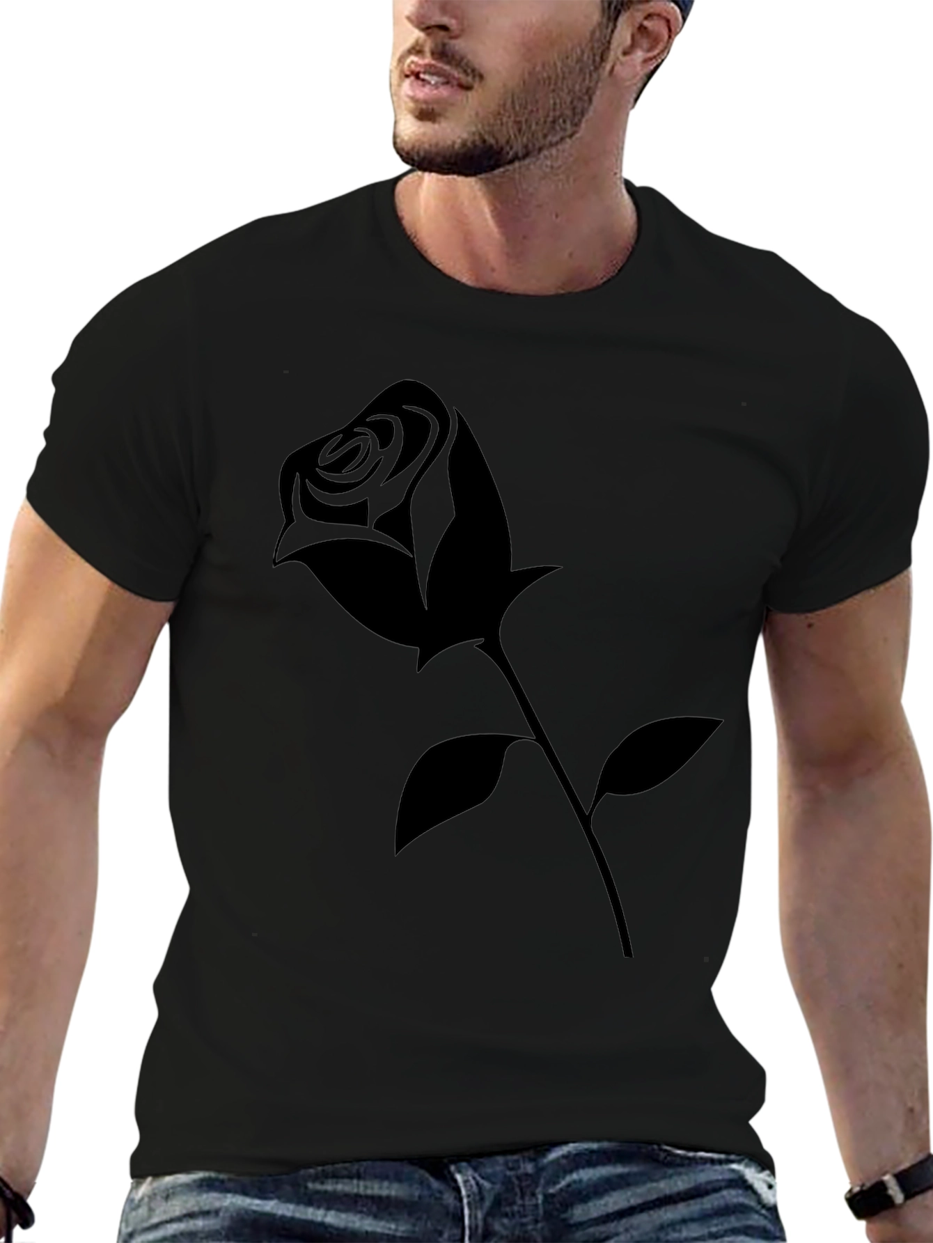 Black Rose Graphic Tee - Modern Casual Style