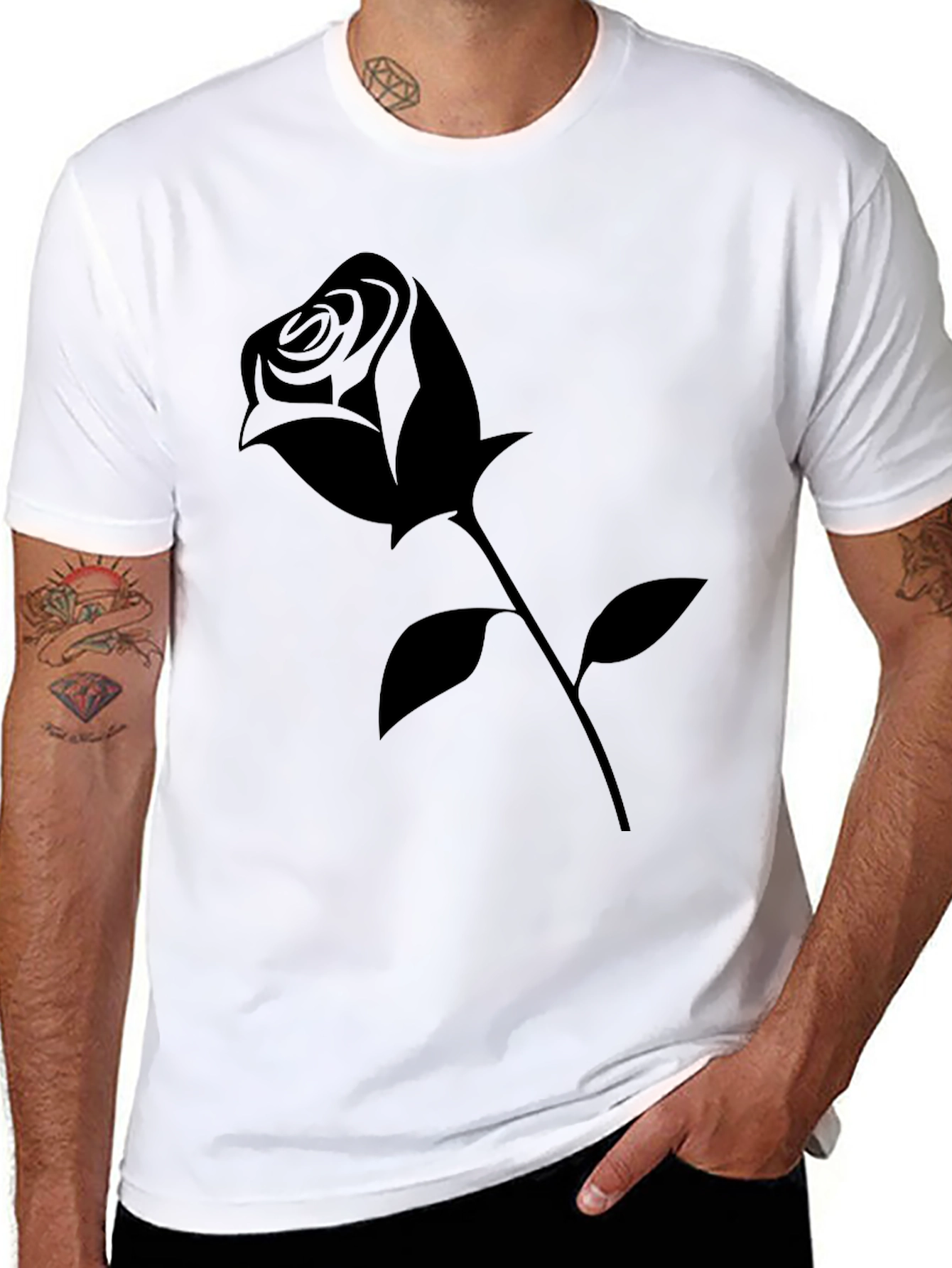 Black Rose Graphic Tee - Modern Casual Style