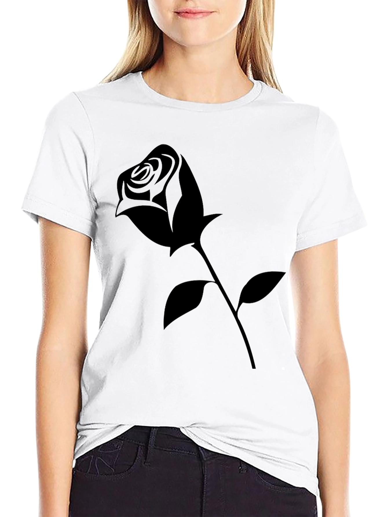 Black Rose Graphic Tee - Modern Casual Style