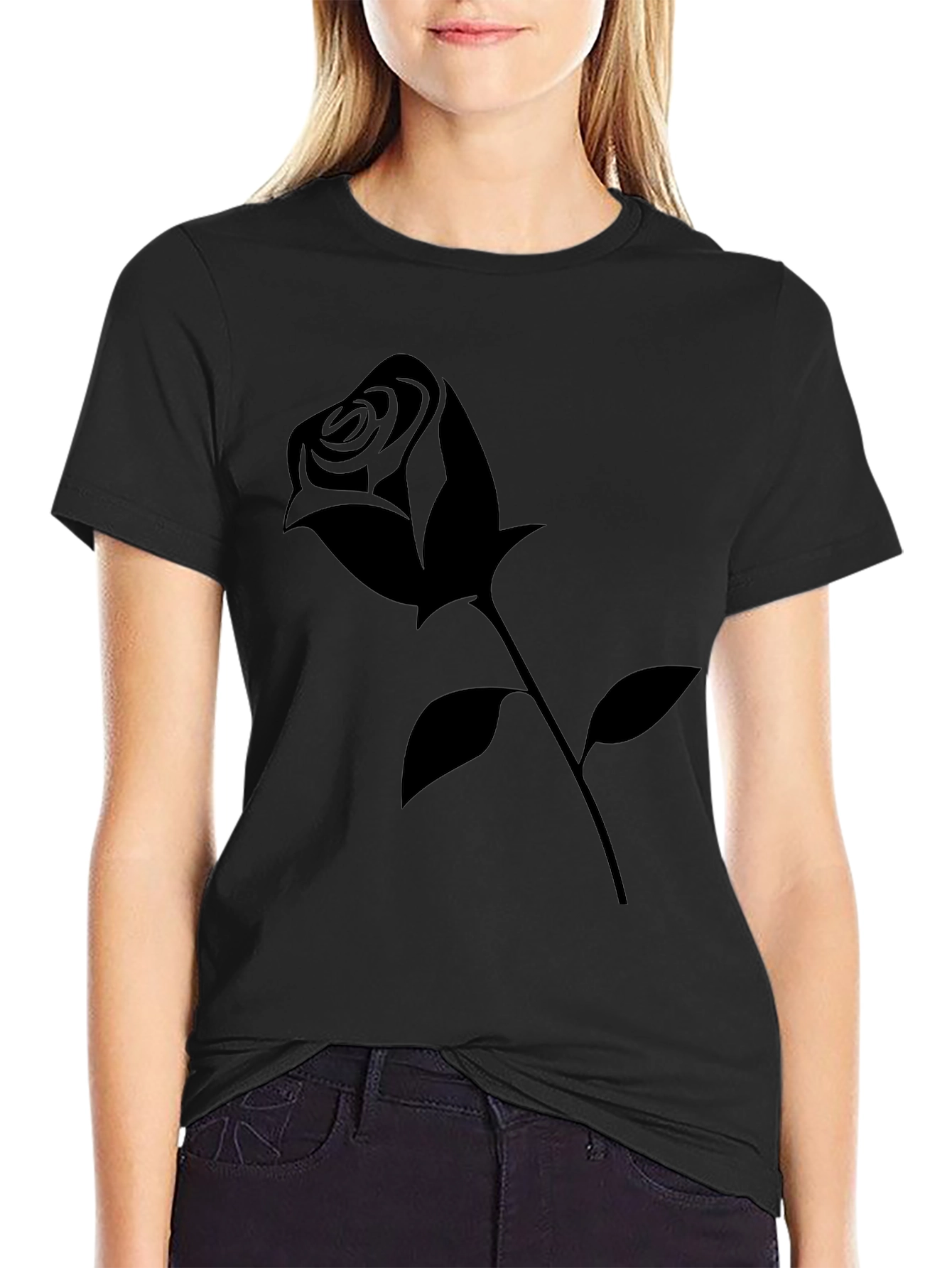 Black Rose Graphic Tee - Modern Casual Style