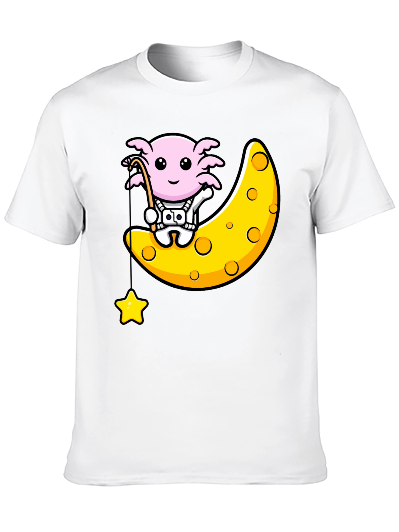 Axolotl Astronaut on Moon T-Shirt