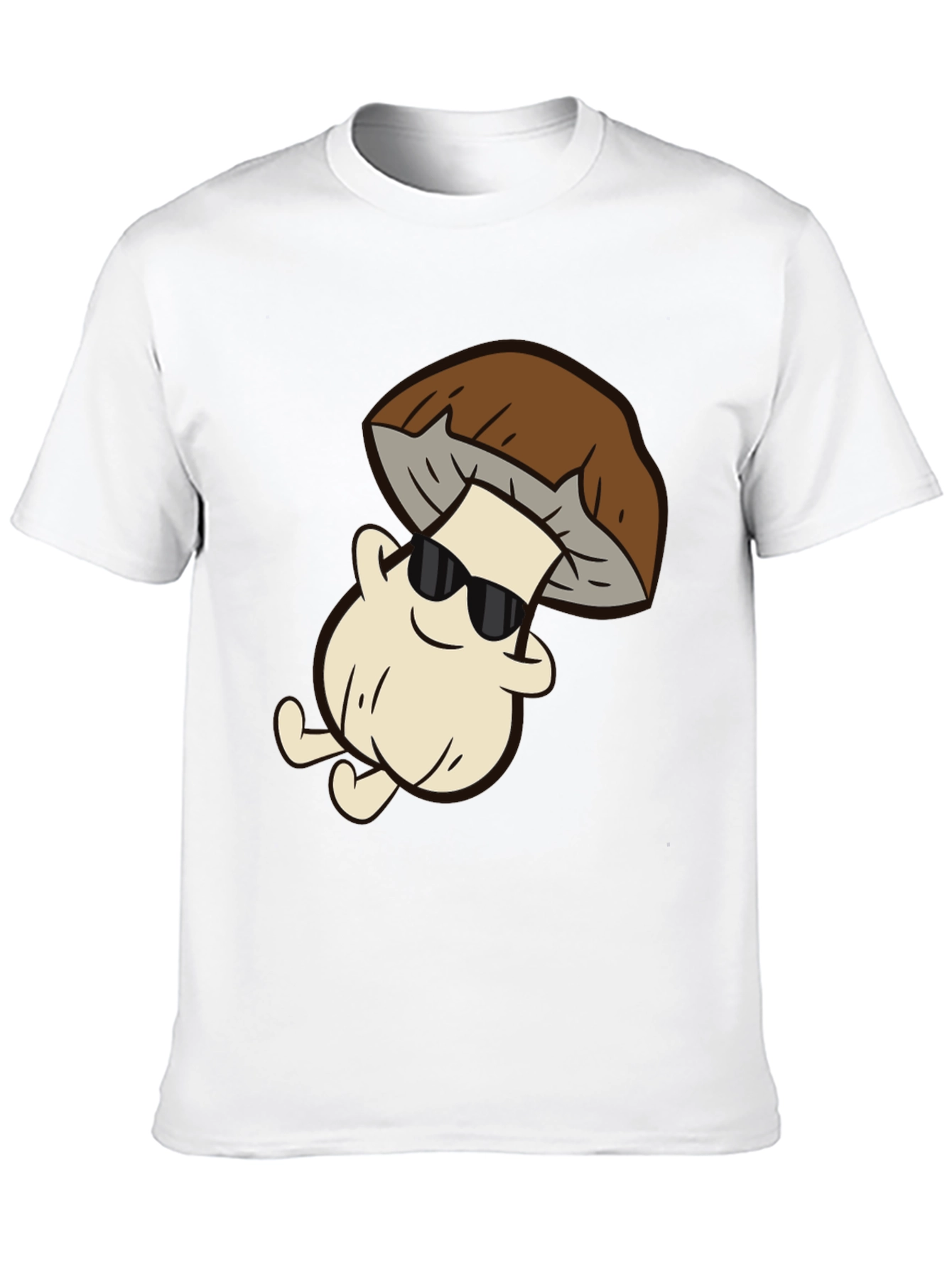 Cool Mushroom Graphic Tee - Black Cotton T-Shirt