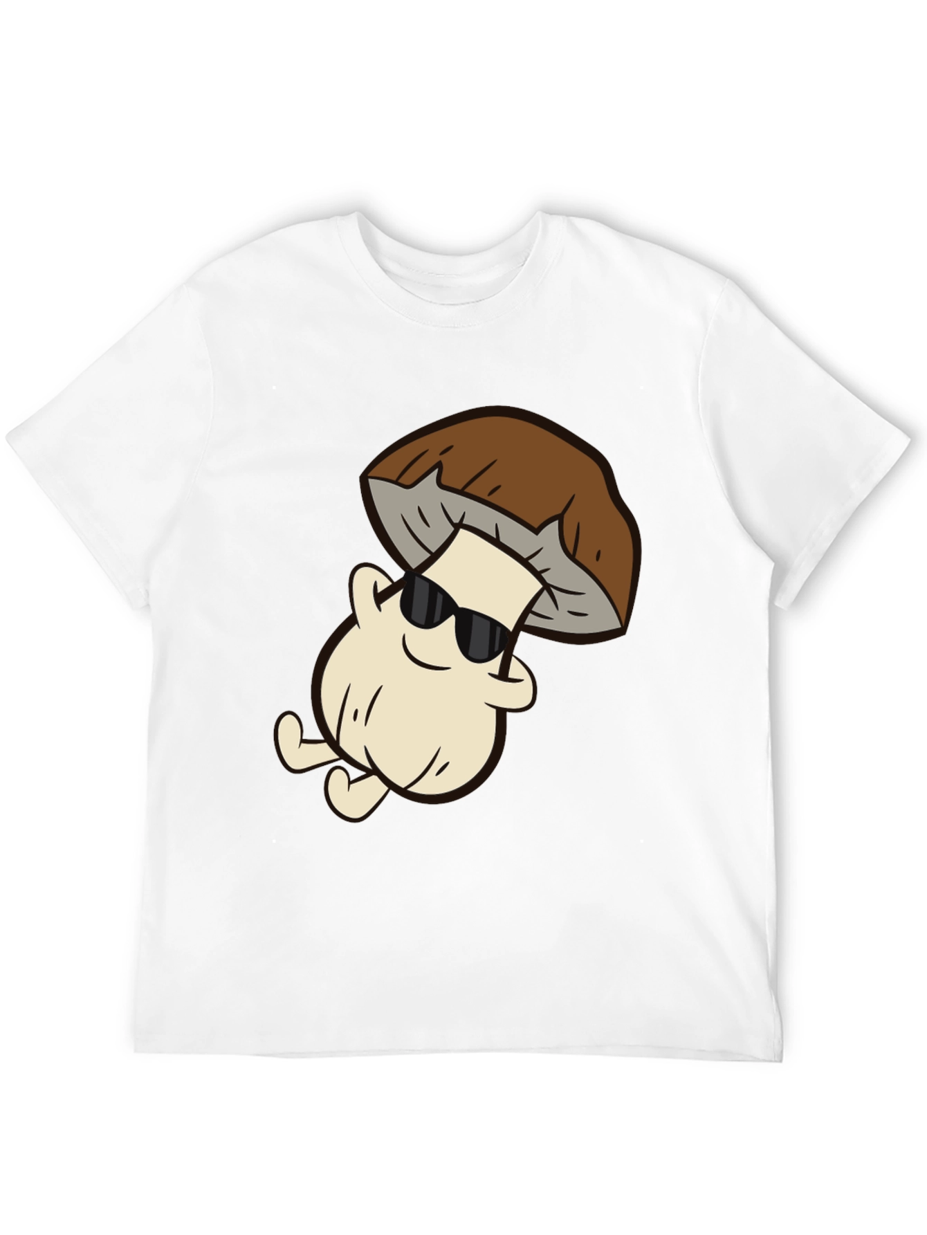 Cool Mushroom Graphic Tee - Black Cotton T-Shirt