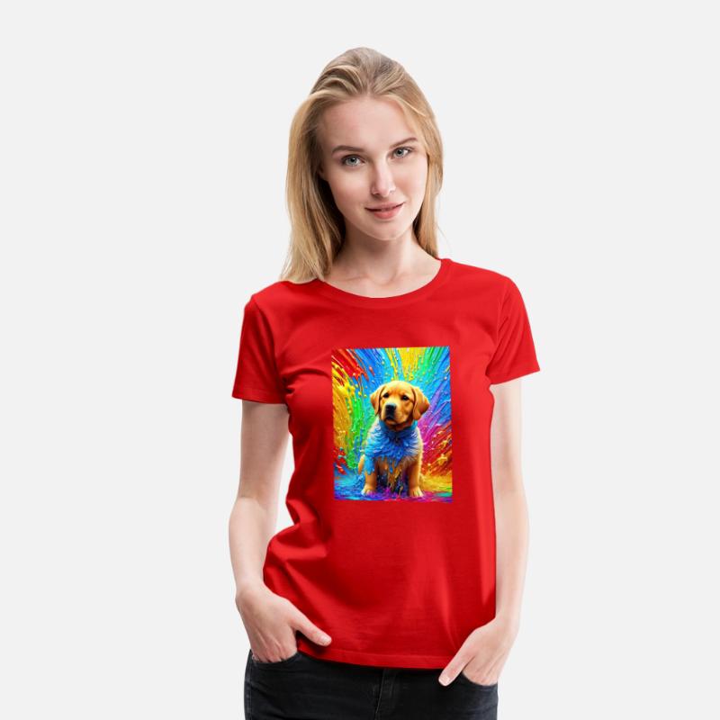 Labrador Retriever with rainbow splashes of colors