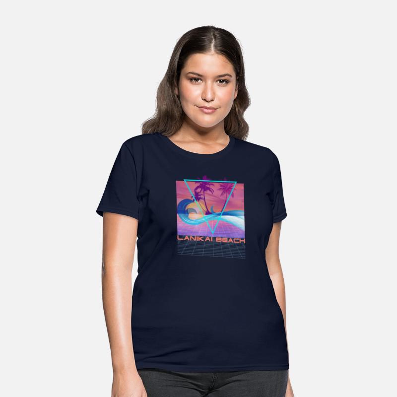 Lanikai Beach Retro 80S Vaporwave Beach