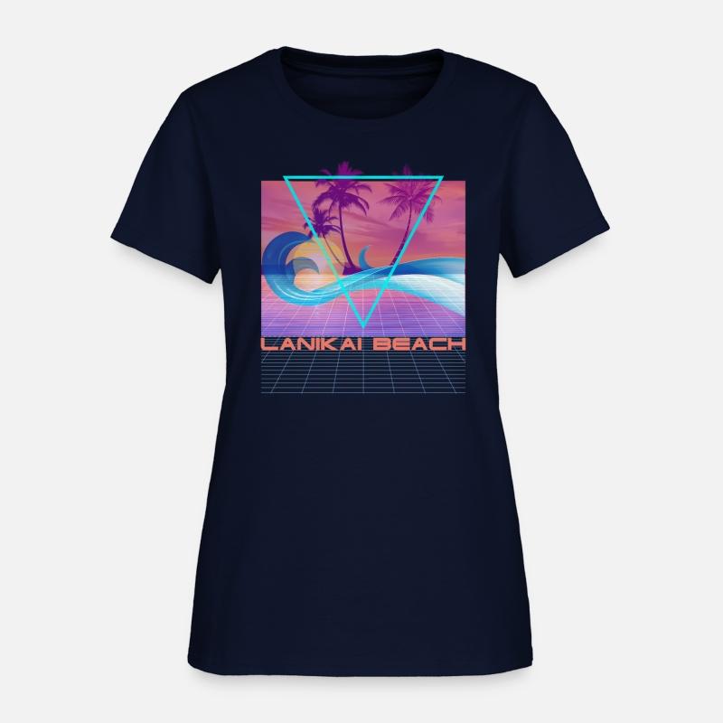 Lanikai Beach Retro 80S Vaporwave Beach