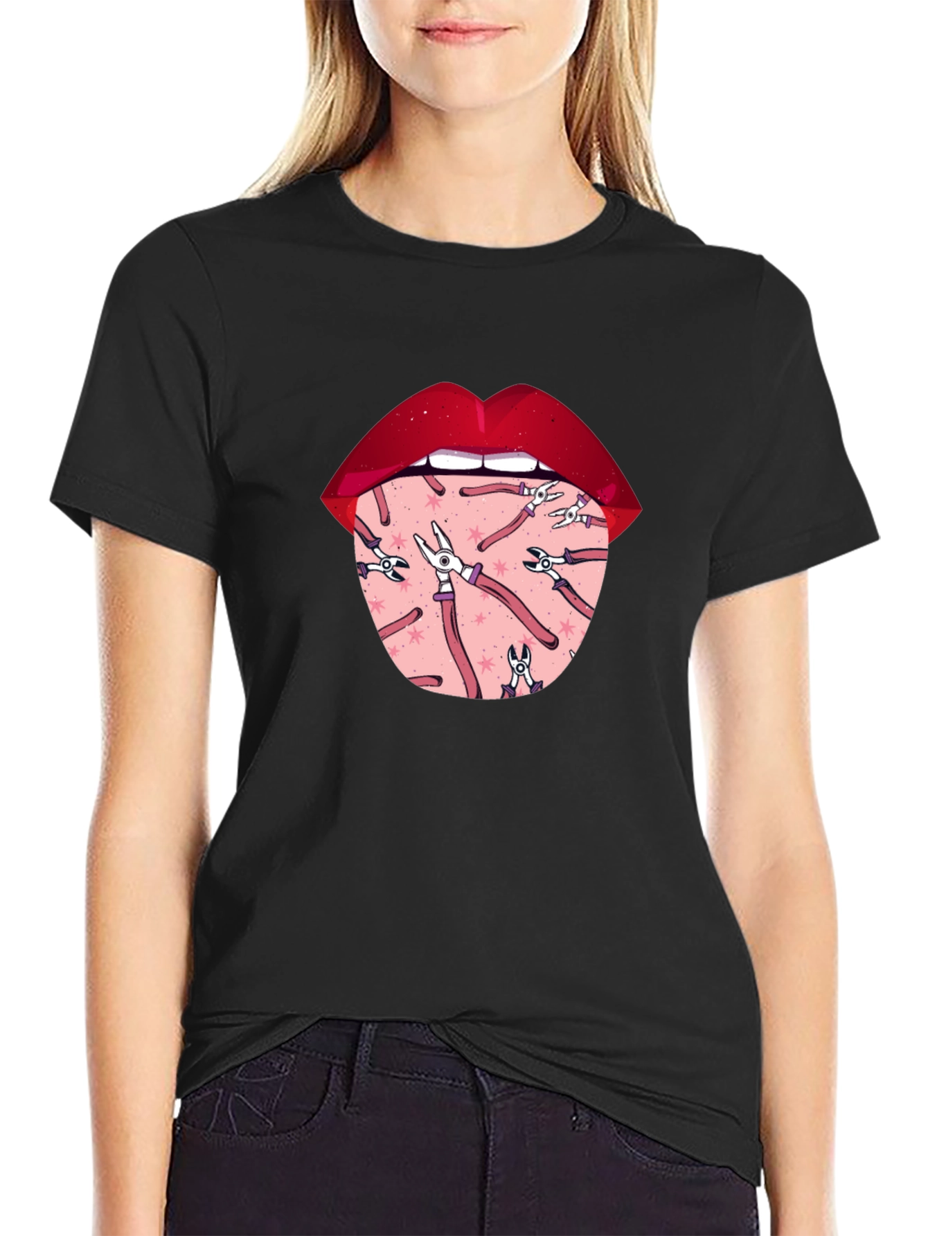 Novelty Graphic T-Shirt - Tongue Tool Design