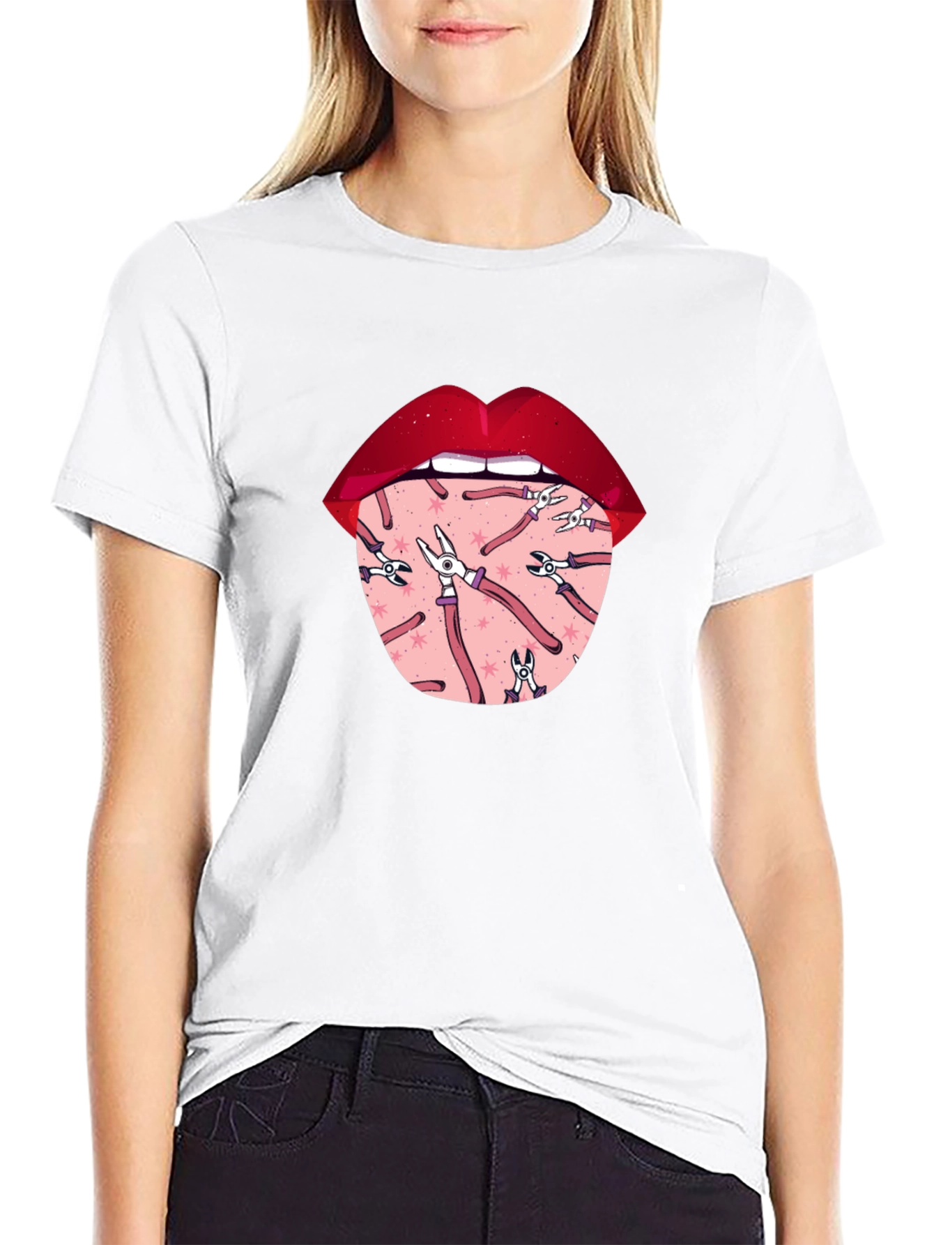 Novelty Graphic T-Shirt - Tongue Tool Design