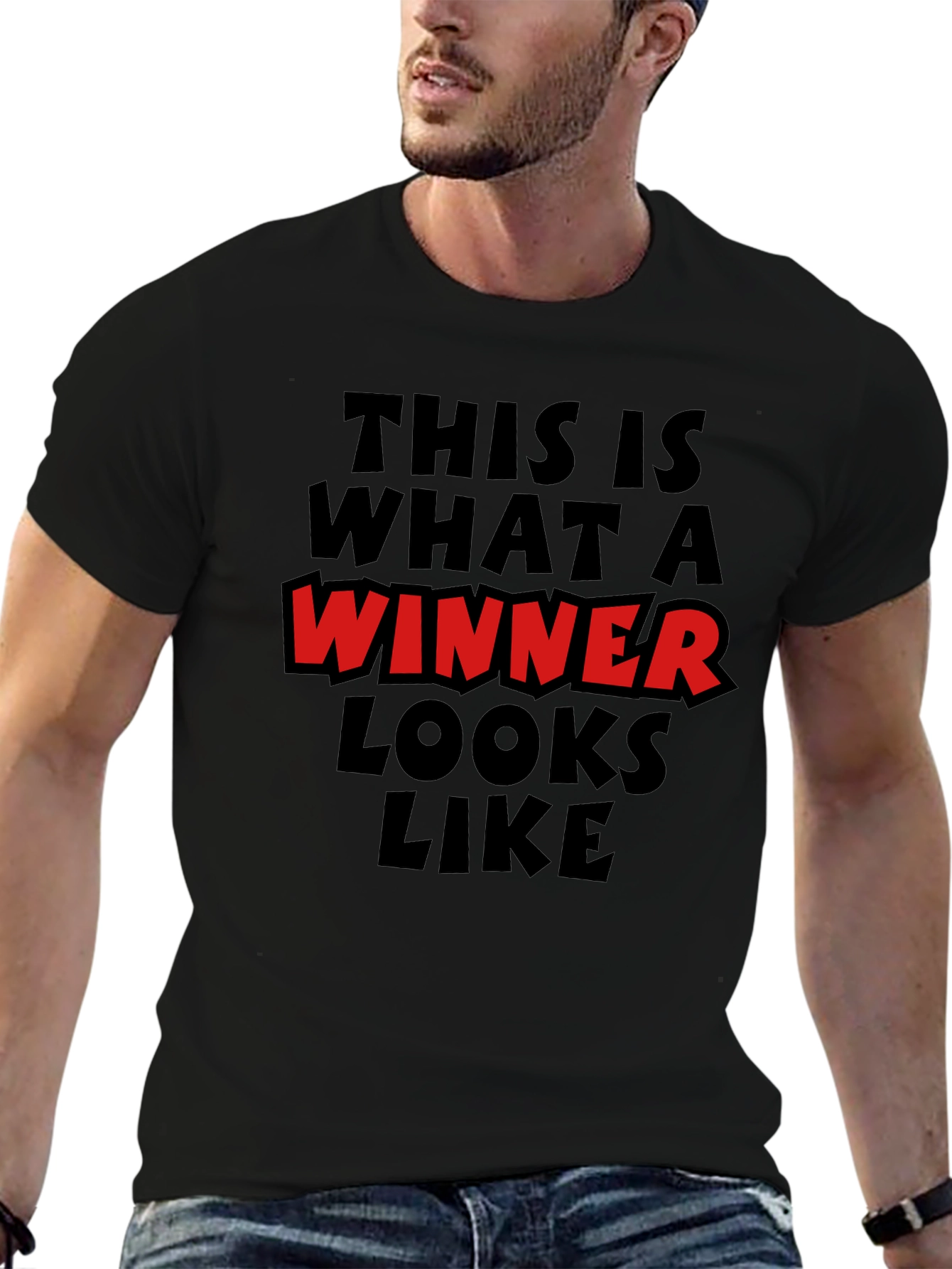 Winner Graphic Tee - Comfortable Black T-Shirt
