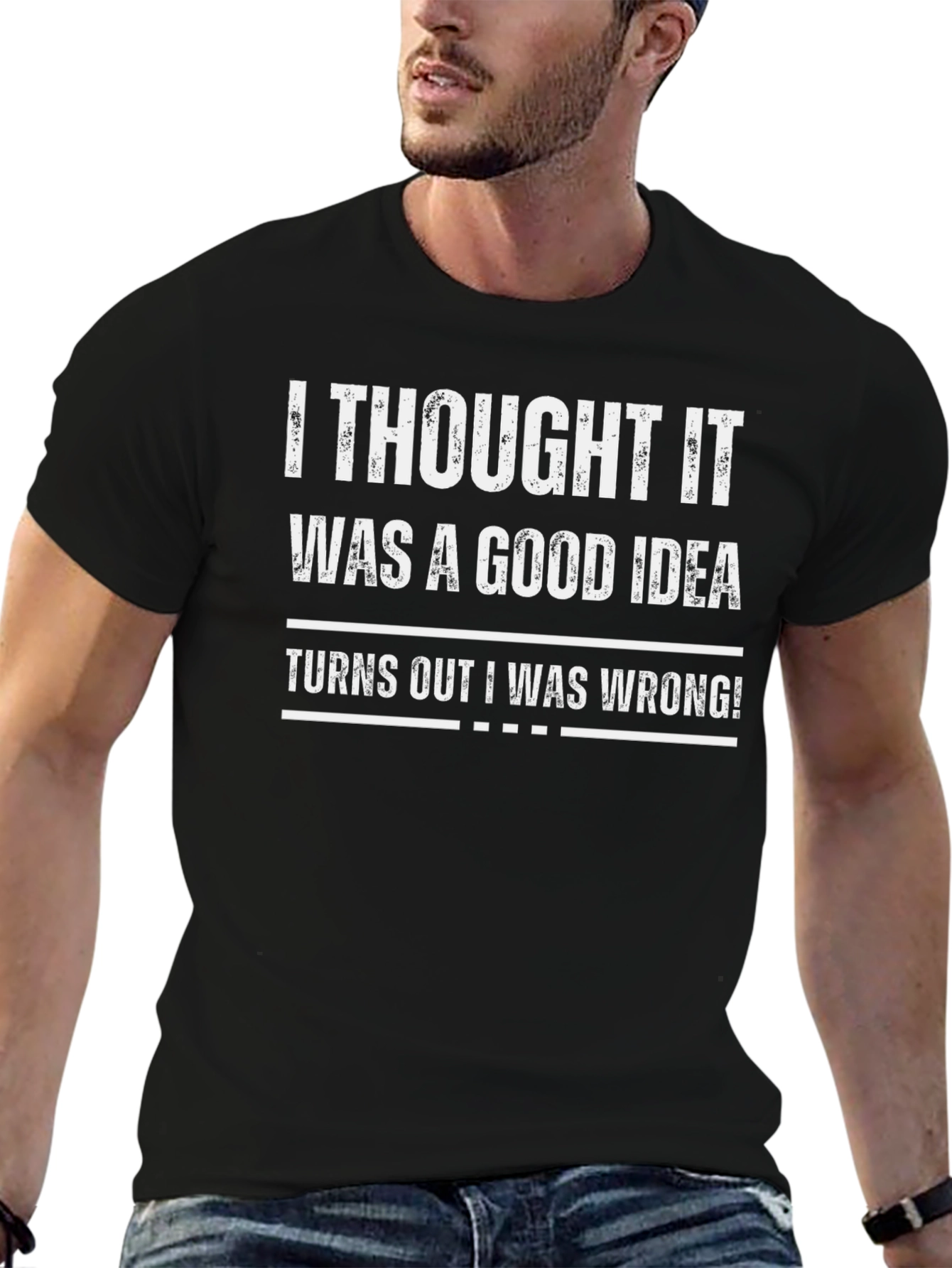 Funny Wrong Idea Graphic T-Shirt - Black