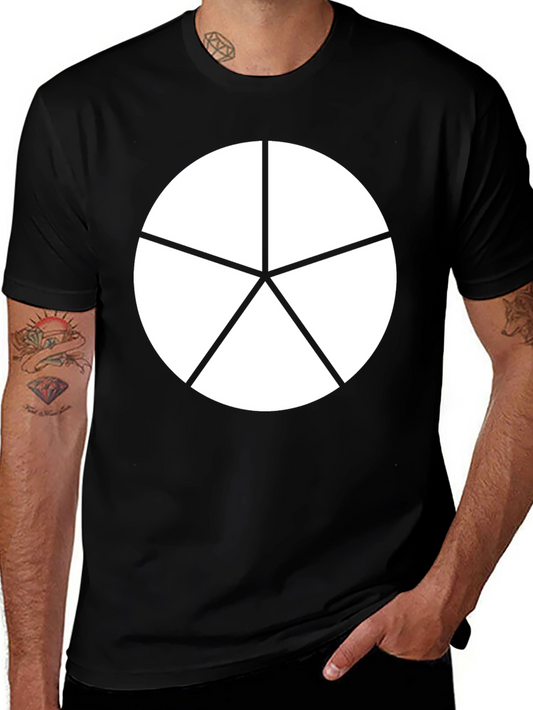 Geometric Starburst Graphic Tee - Black
