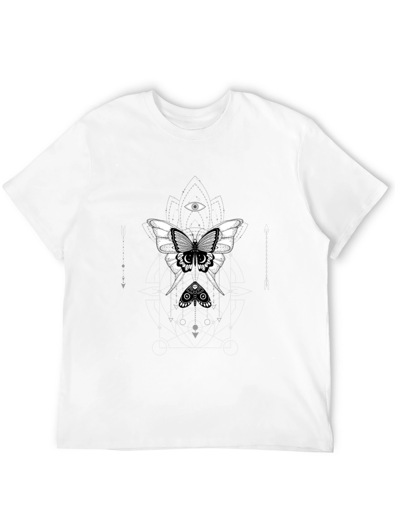 Black T-Shirt with Mystical Moth Graphic