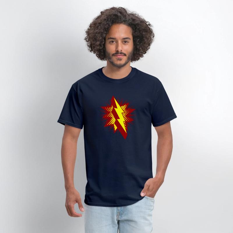 lightning strikes in comic style
