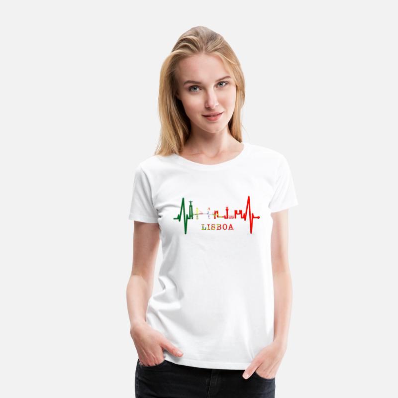 Lisbon Skyline Portugal Flag Painting Fan Art Love